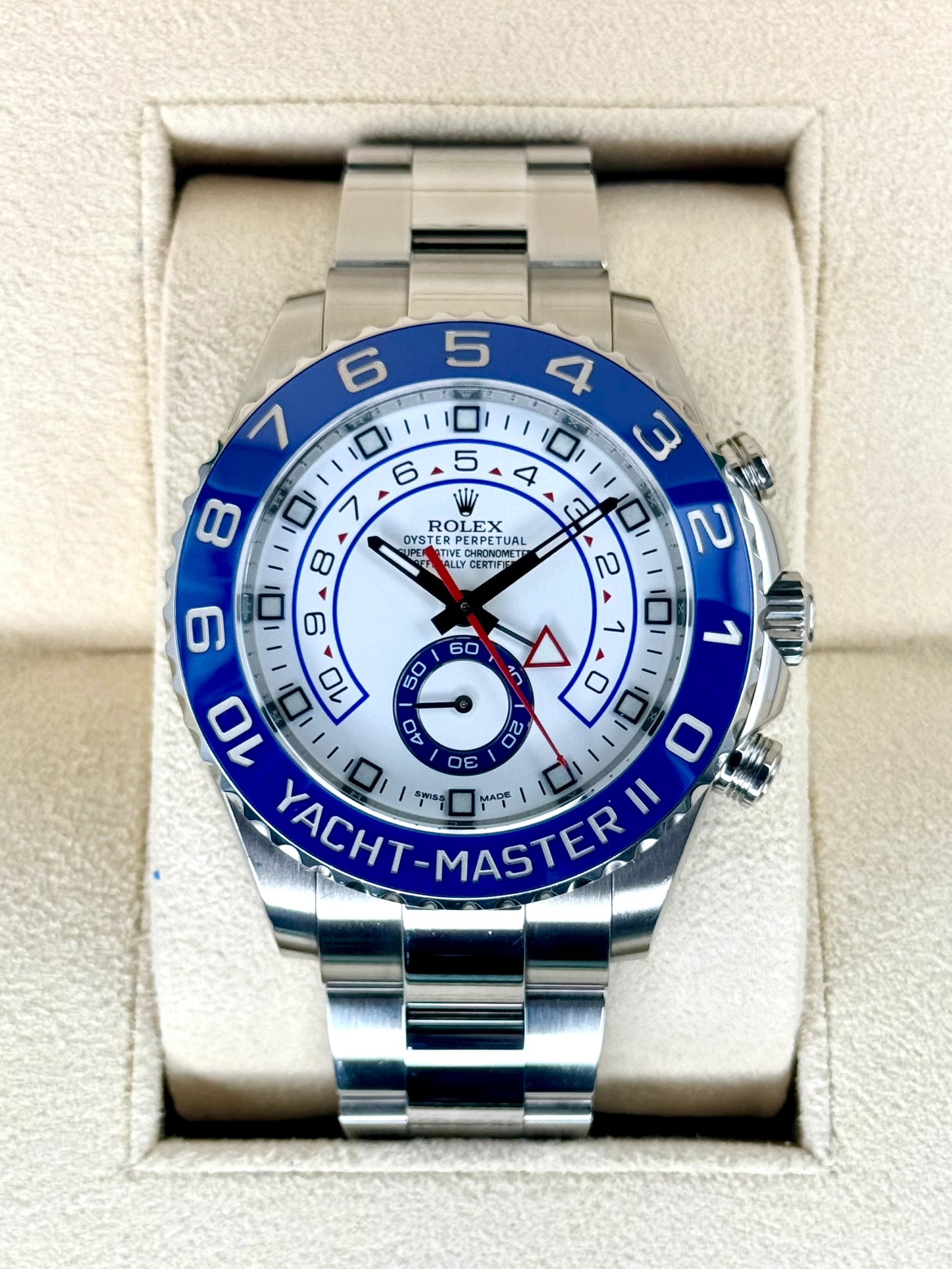 2016 Rolex Yacht-Master II 44mm 116680 Stainless Steel White Dial