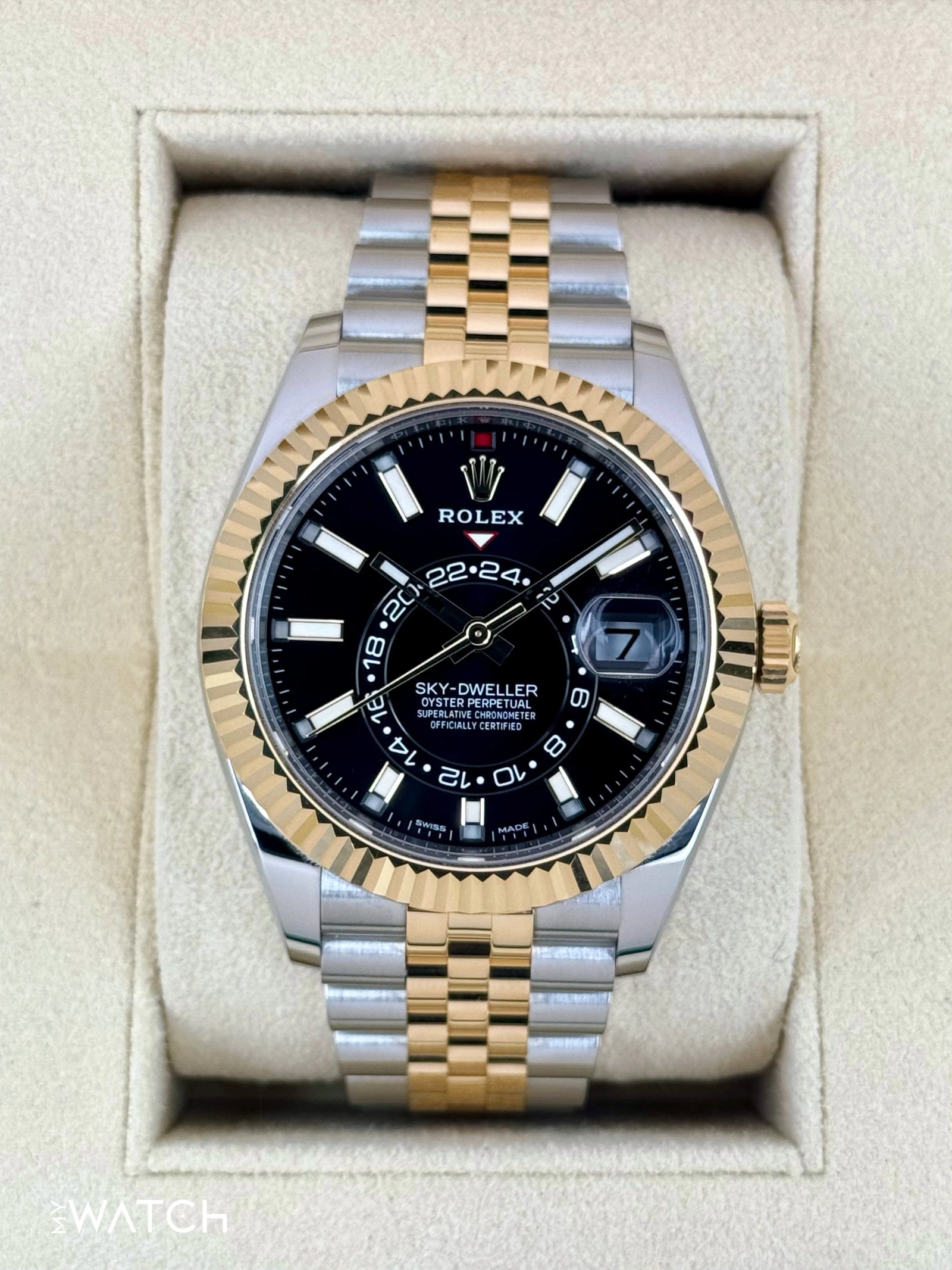 2023 Rolex Sky-Dweller 42mm 326933 Two-Tone Jubilee Black Dial
