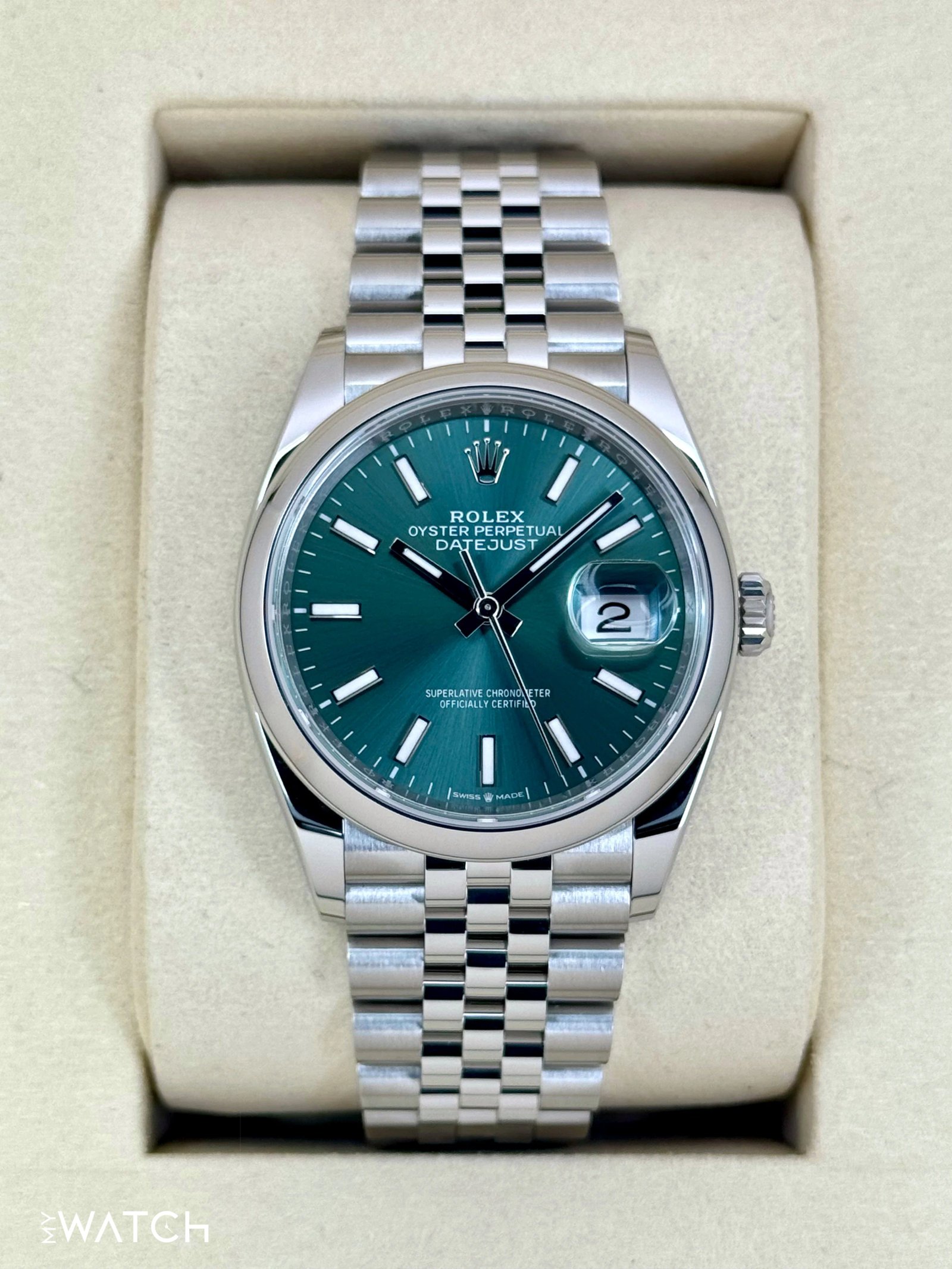 NEW 2025 Rolex Datejust 36mm 126200 Stainless Steel Jubilee Green Dial