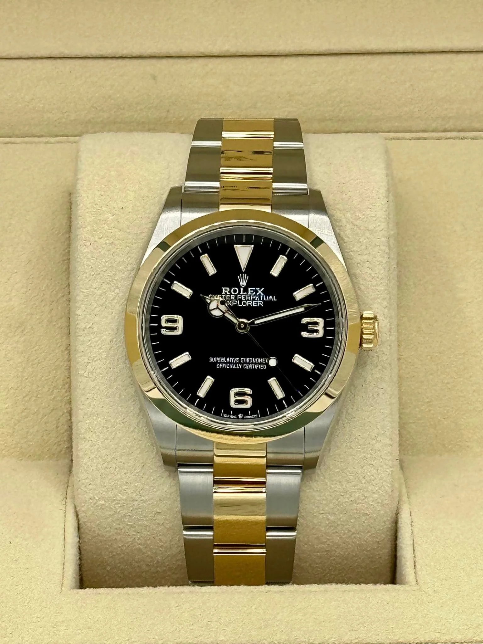 2021 Rolex Explorer 36mm 124273 Two-Tone Black Dial
