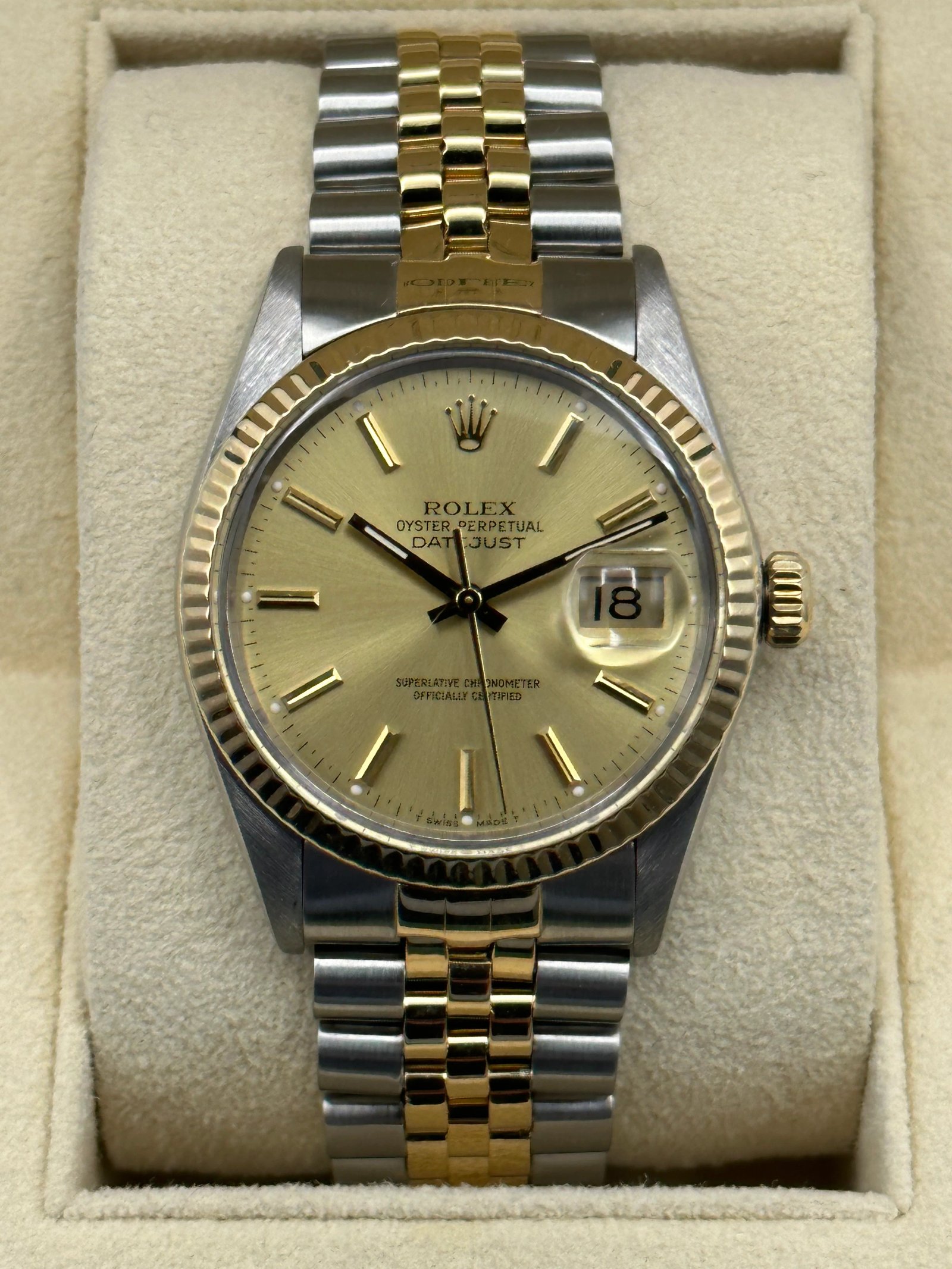 1987 Rolex Datejust 36mm 16013 Champagne Dial