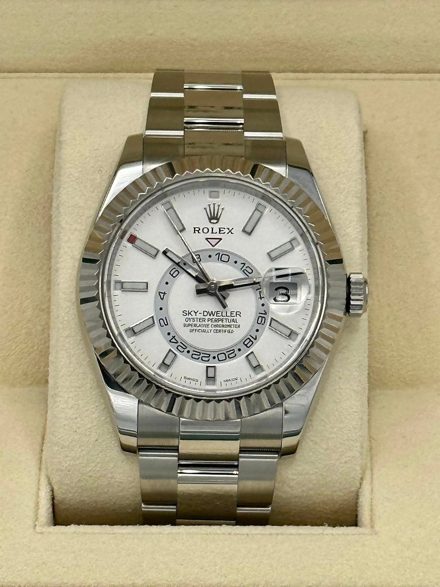 Rolex Sky-Dweller 42mm 326934 Stainless Steel Oyster White Dial