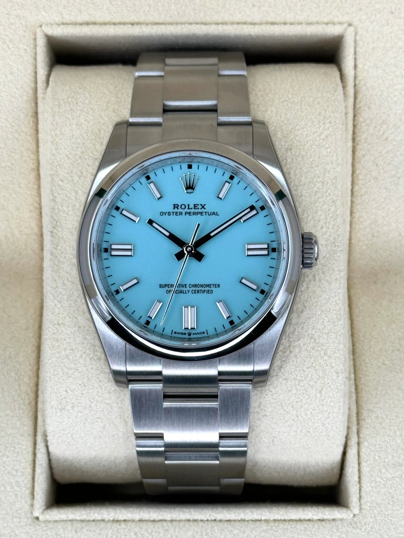 NEW 2023 Rolex Oyster Perpetual 36mm 126000 Tiffany Blue Dial