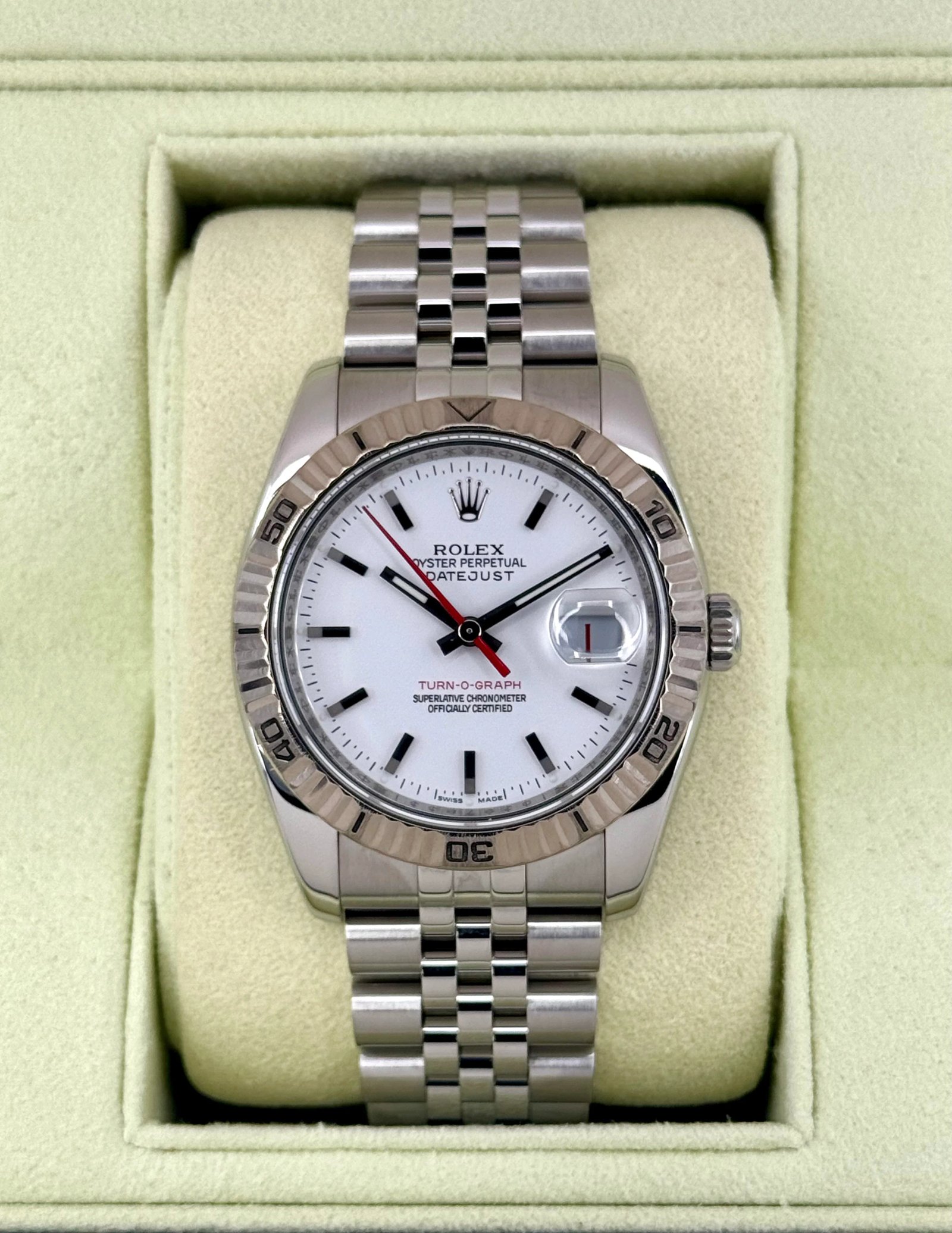 2006 Rolex Datejust Turn-O-Graph 36mm 116264 Jubilee White Dial