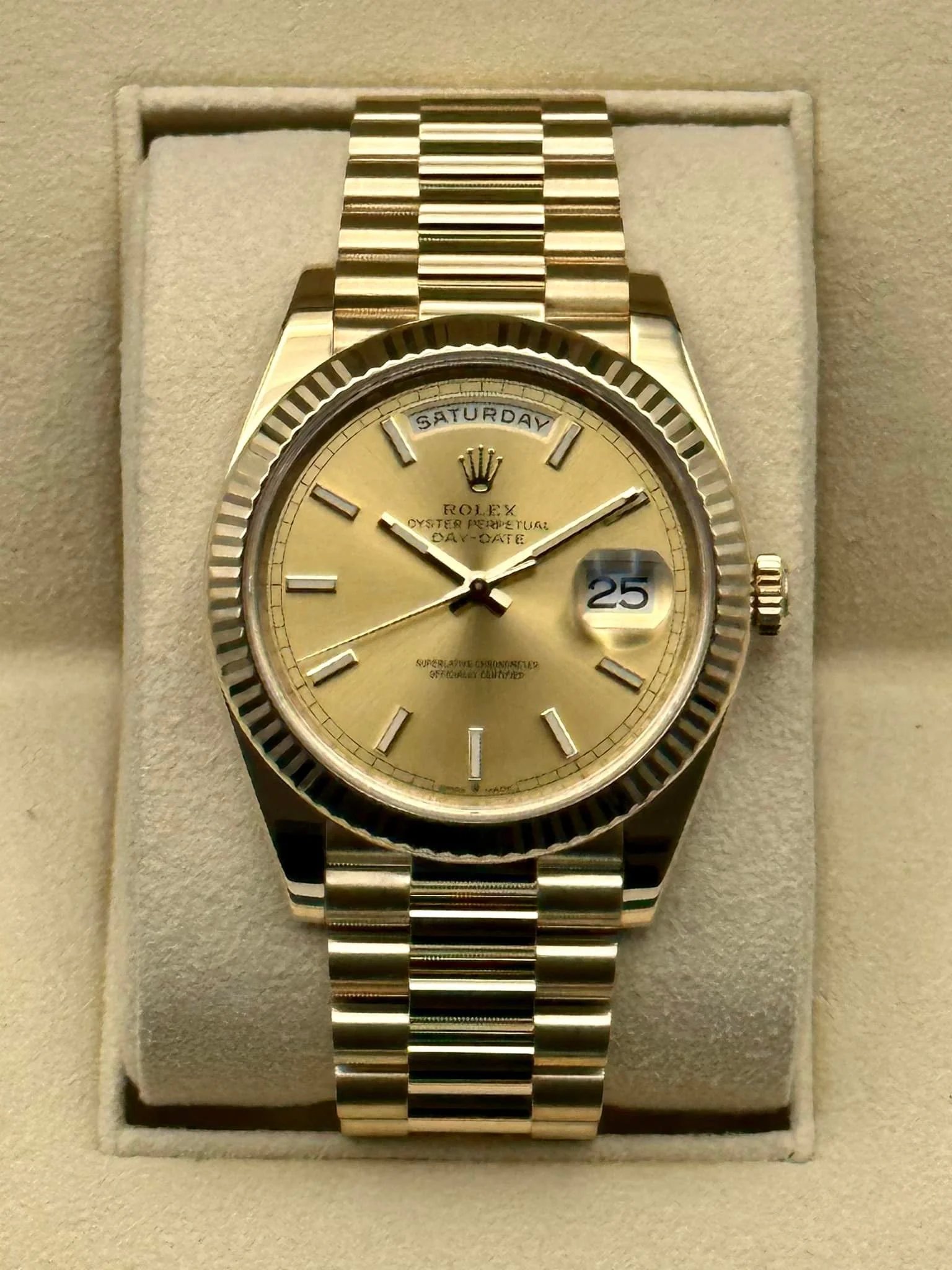 2020 Rolex Day-Date 40mm 228238 Presidential Champagne Dial