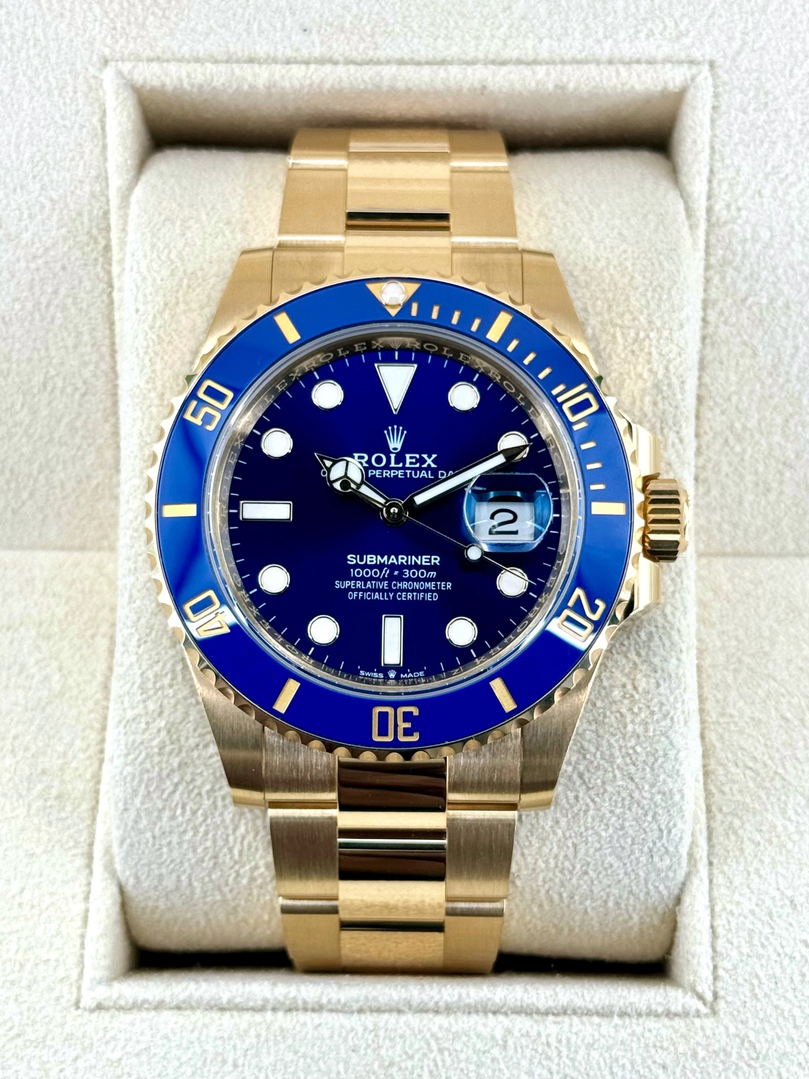 2024 Rolex Submariner "Bluesy" 41mm 126618LB Yellow Gold Blue Dial