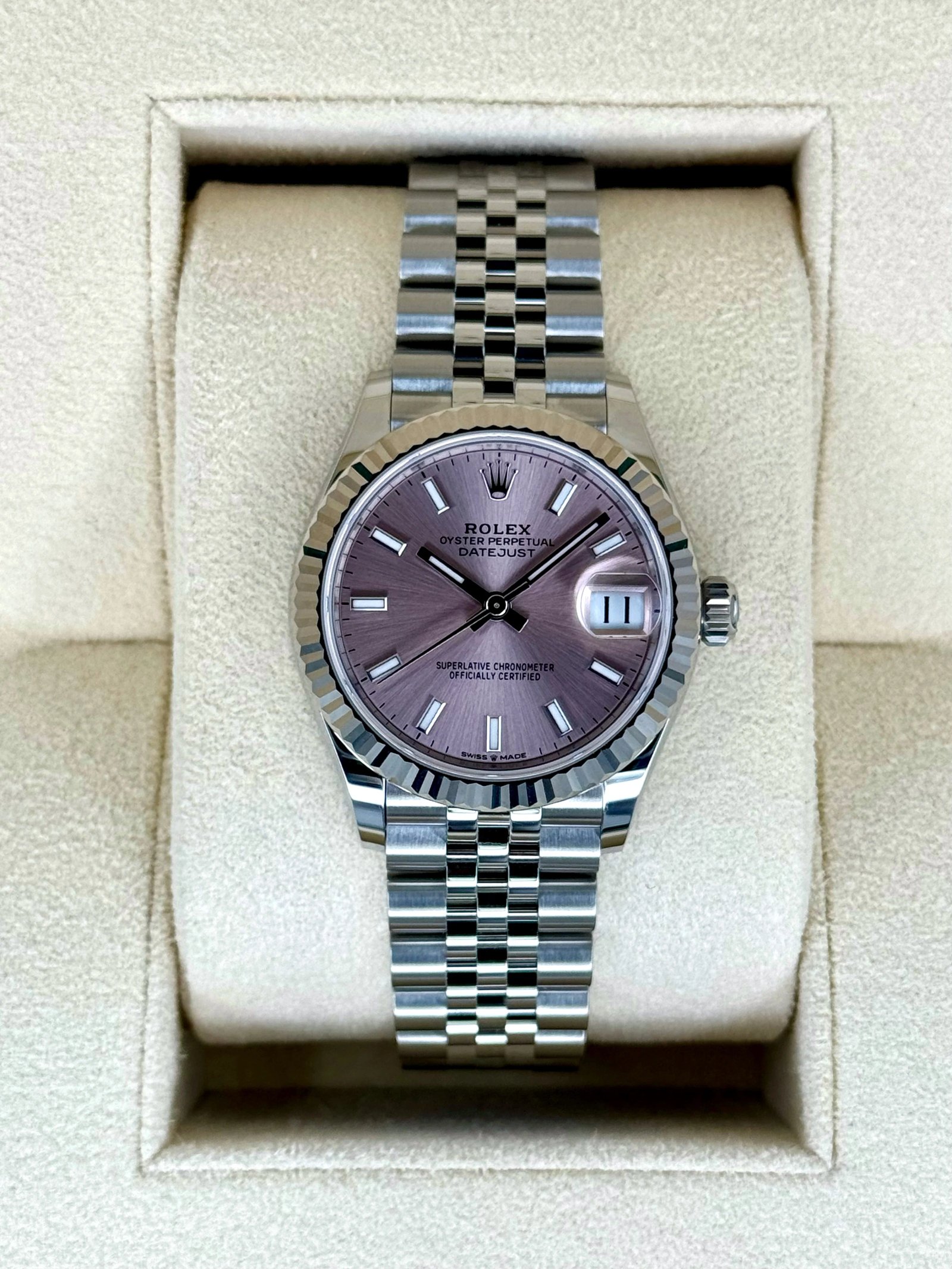 NEW 2025 Rolex Datejust 31mm 278274 Stainless Steel Jubilee Pink Dial