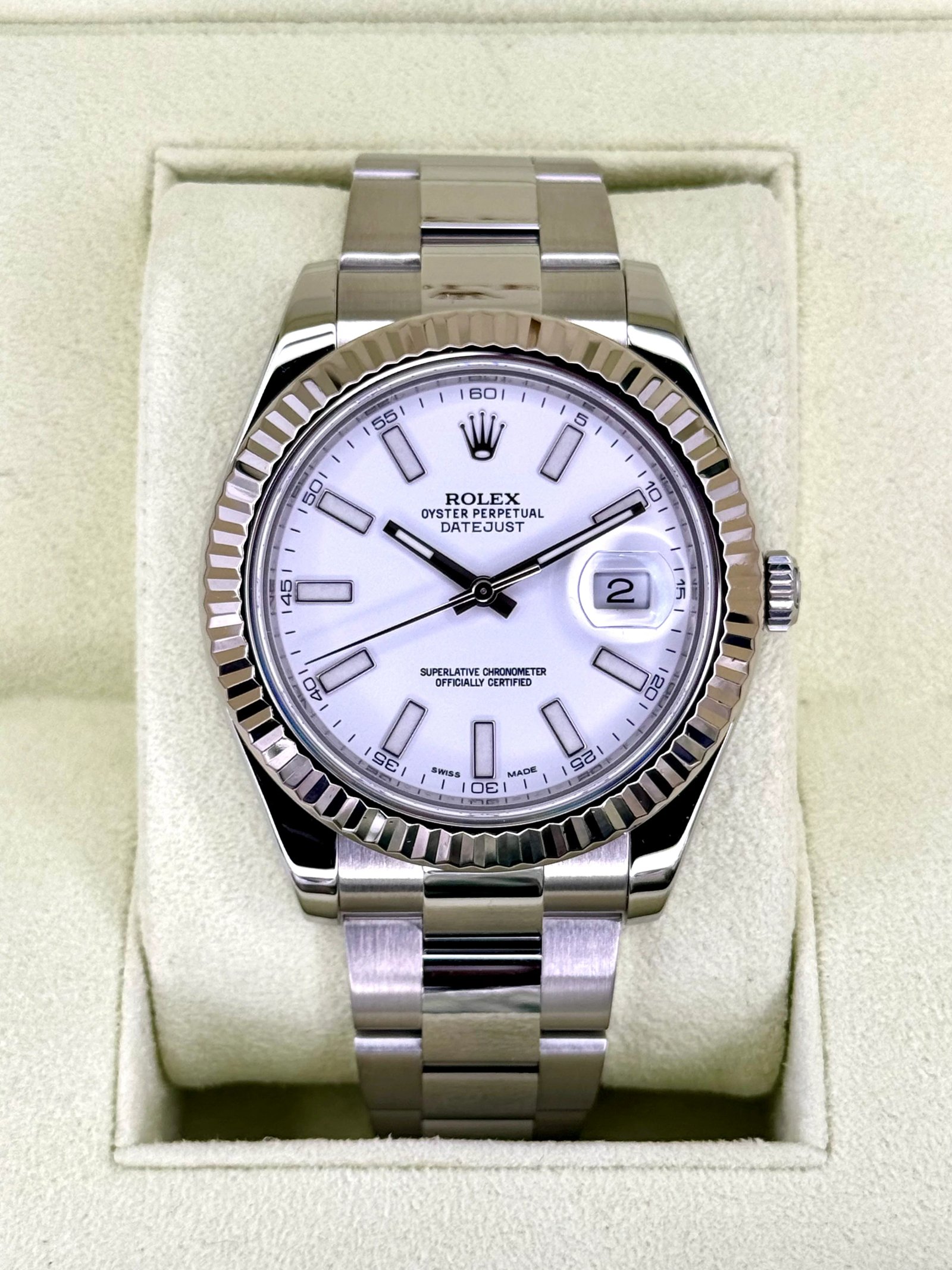 Rolex Datejust 41mm 116334 Stainless Steel Oyster White Dial