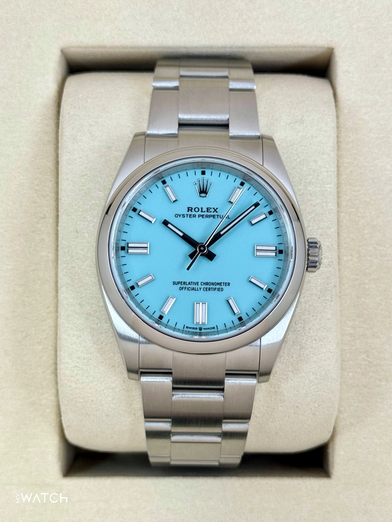 NEW 2025 Rolex Oyster Perpetual 36mm 126000 Tiffany Blue Dial