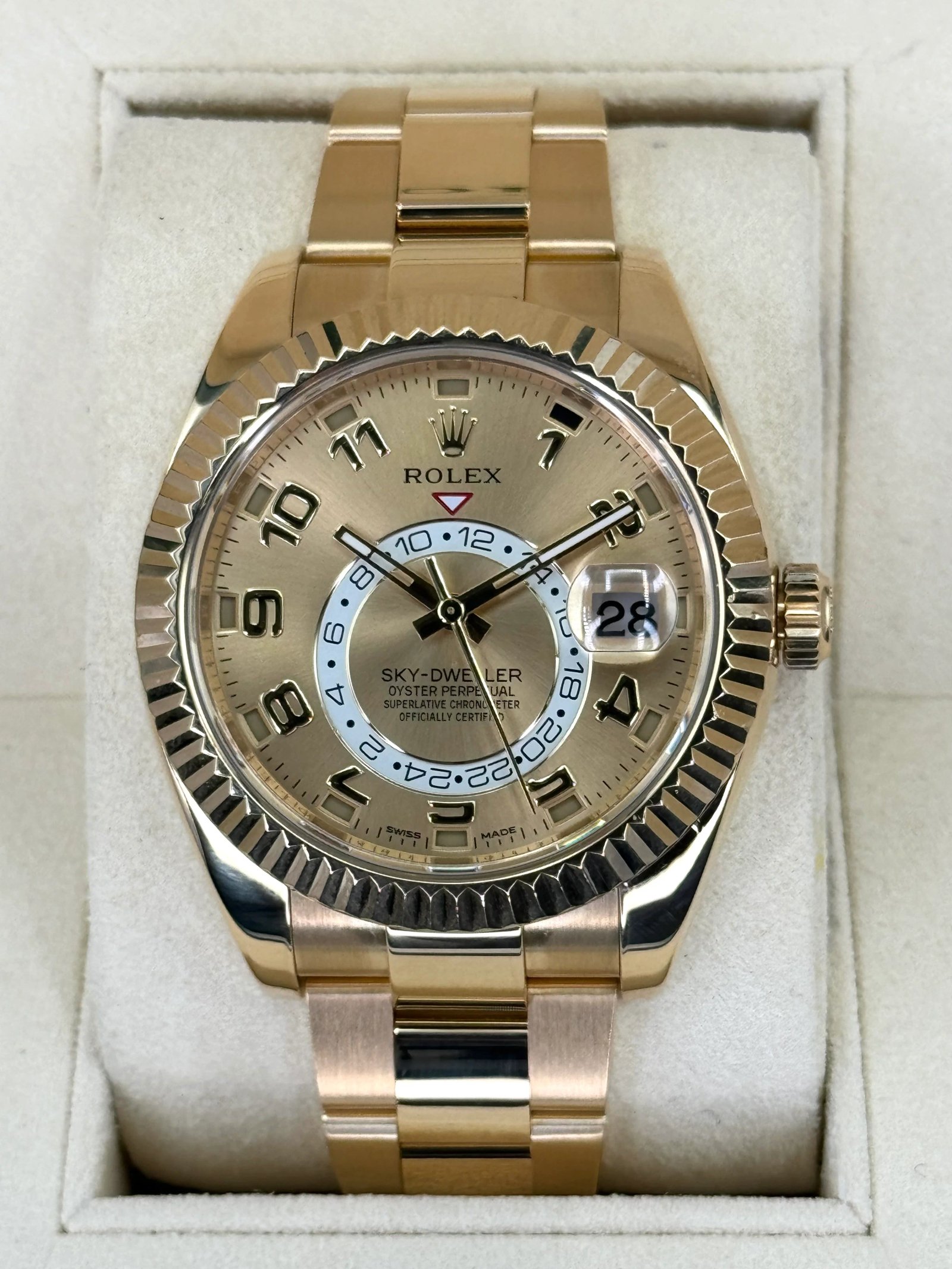 2016 Sky-Dweller 42mm 326938 Yellow Gold Oyster Champagne Dial