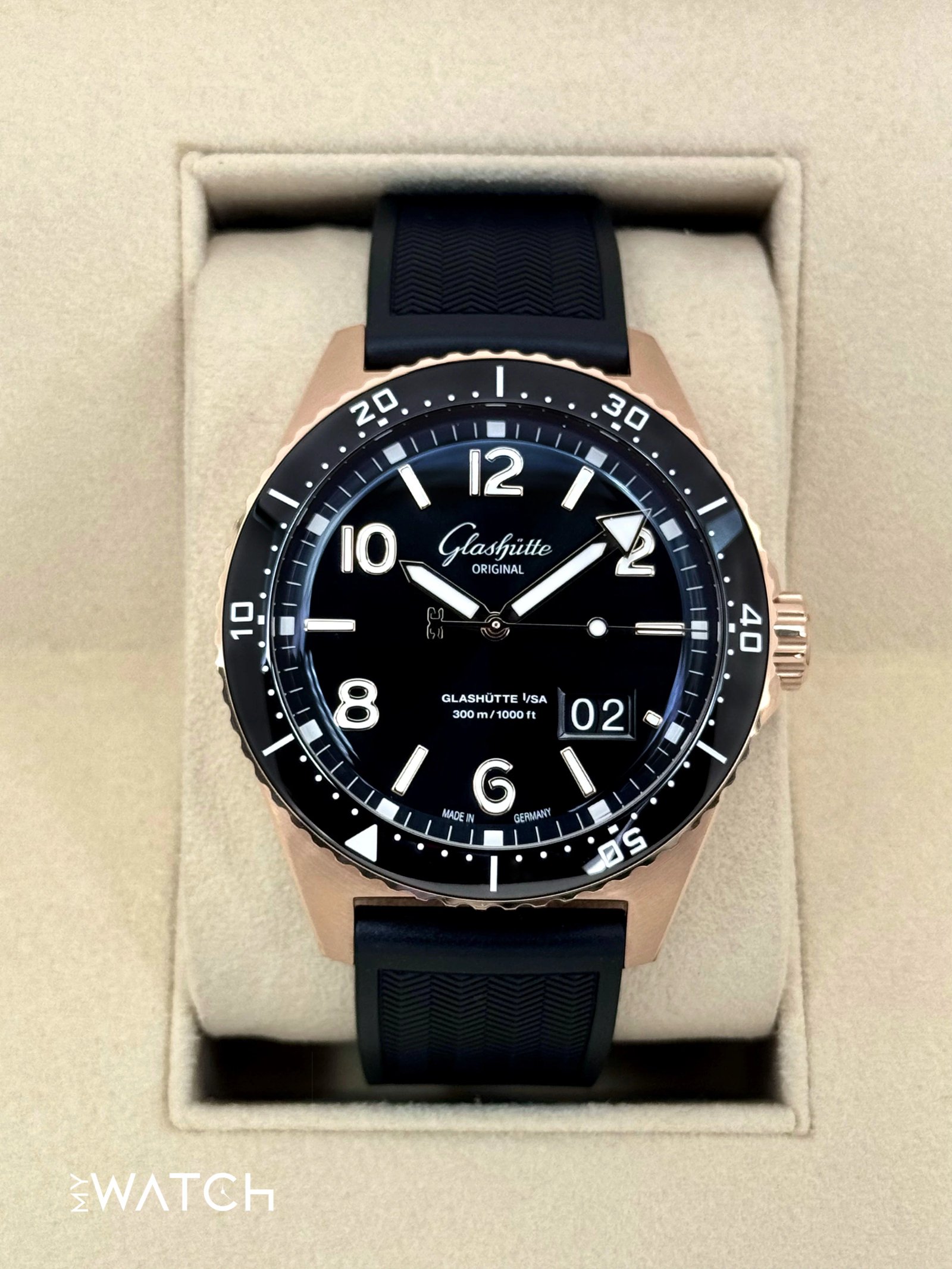 New 2025 Glashütte Seaq Panorama Date 43.2mm 1-36-13-03-90 Red Gold