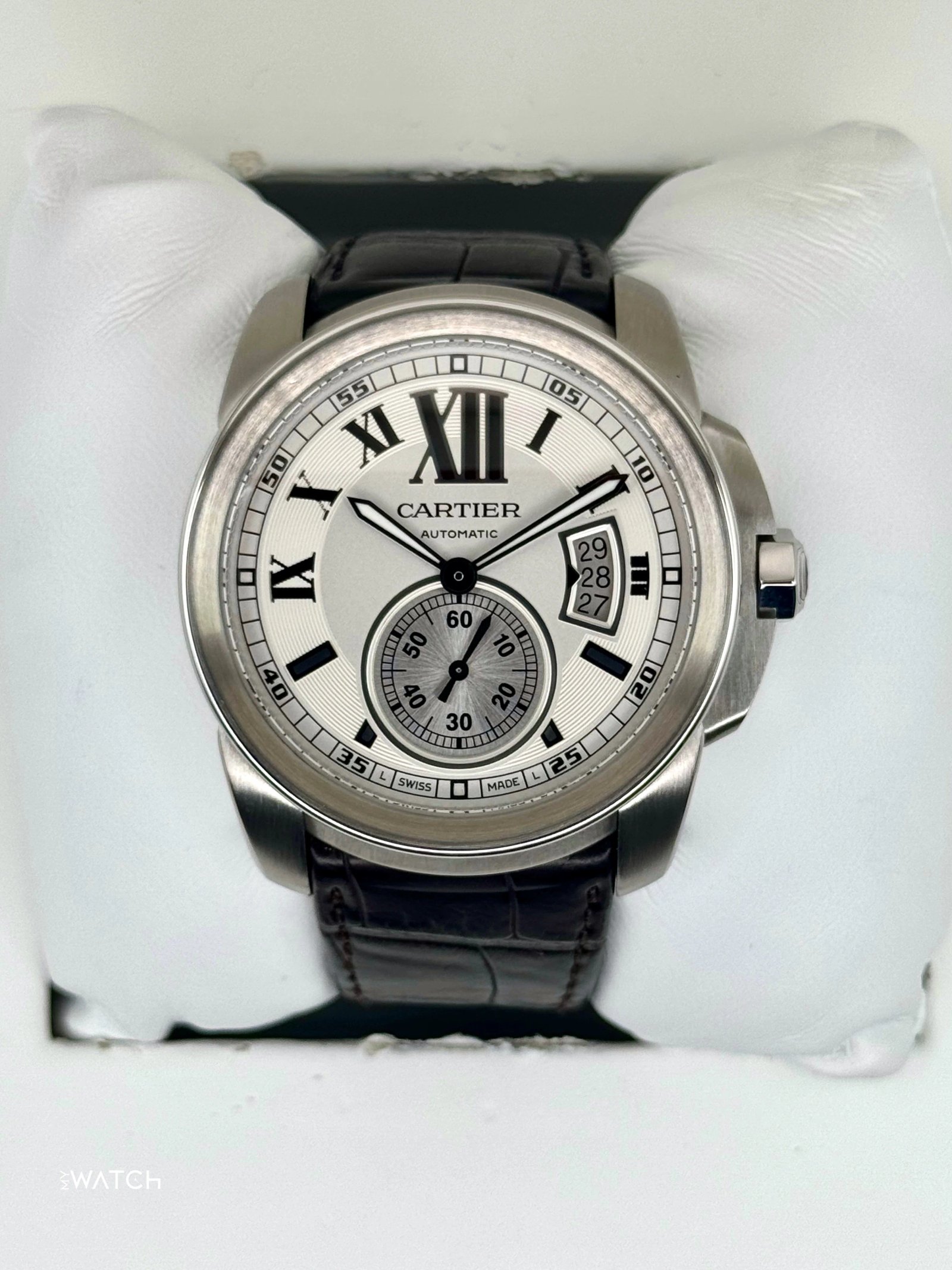 2013 Cartier Calibre De Cartier 42mm W7100037 Stainless Steel Silver Dial
