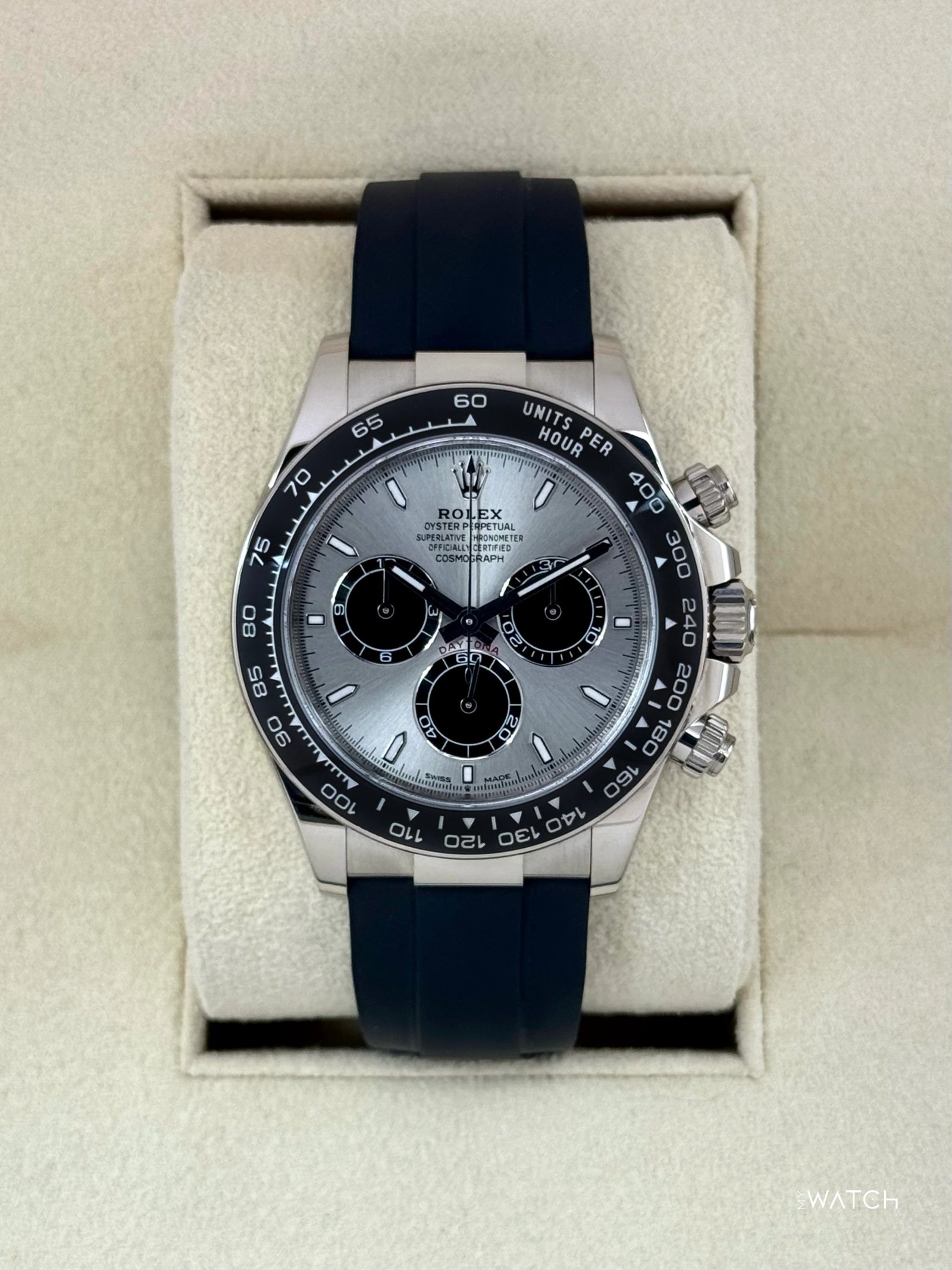 2025 Rolex Daytona 40mm 126519LN White Gold Oysterflex Silver Ghost Dial