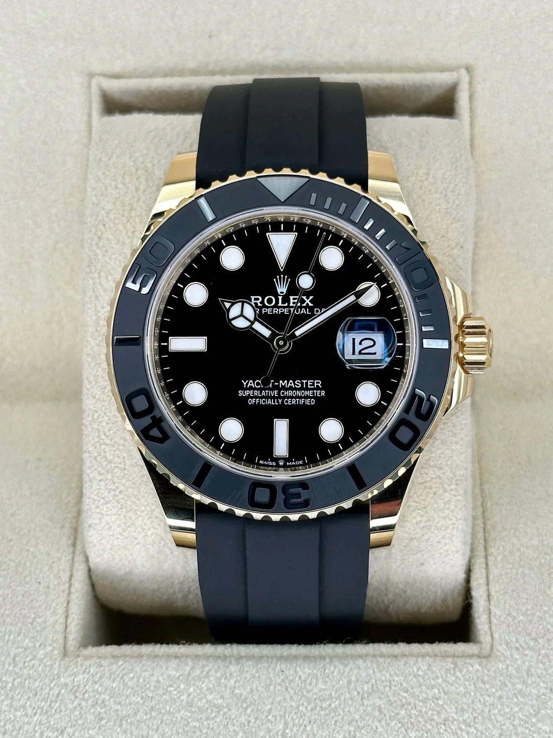 NEW 2025 Rolex Yacht-Master 42mm 226658 Gold Oysterflex Black Dial