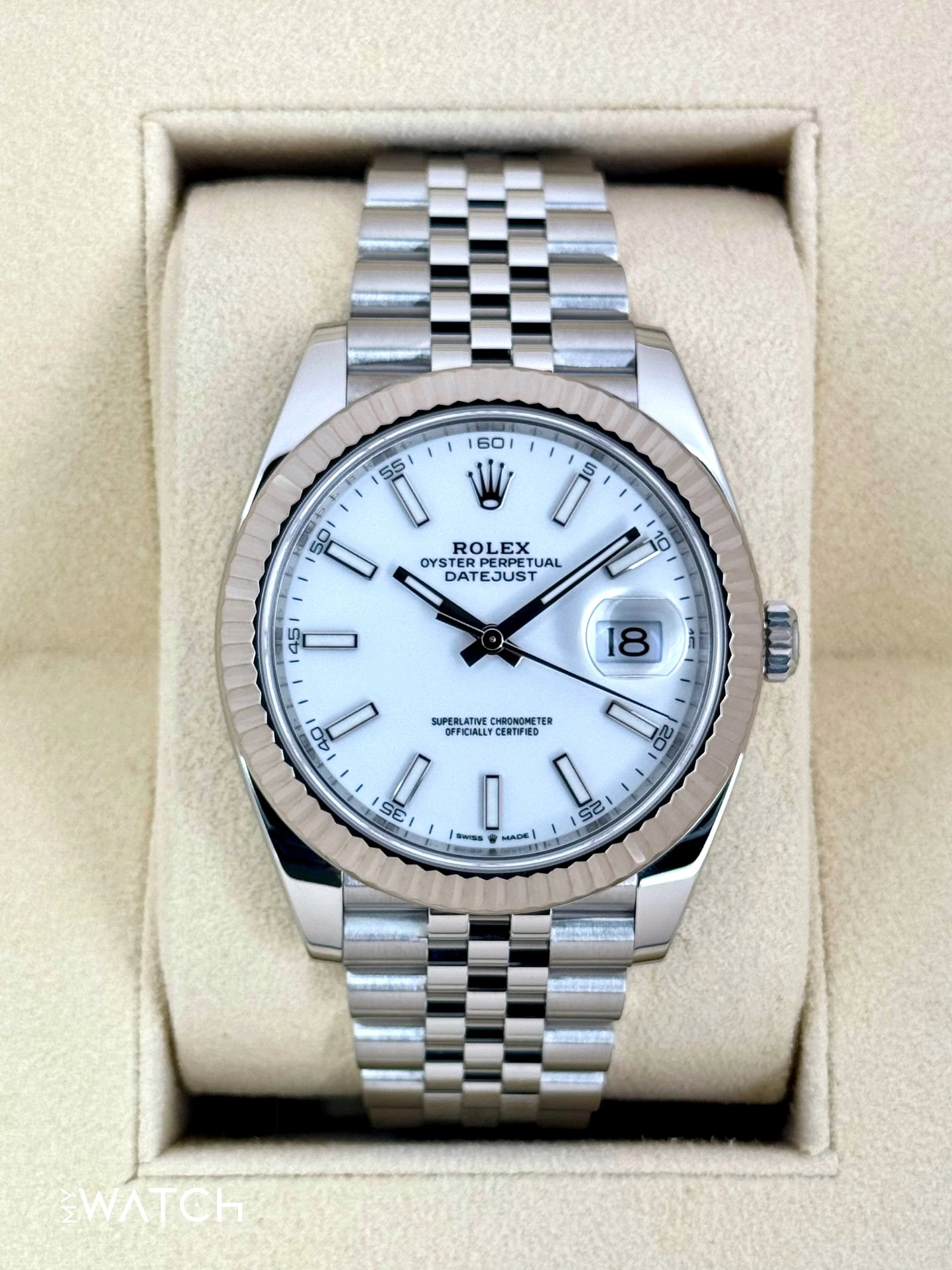 2021 Rolex Datejust 41mm 126334 Stainless Steel Jubilee White Dial