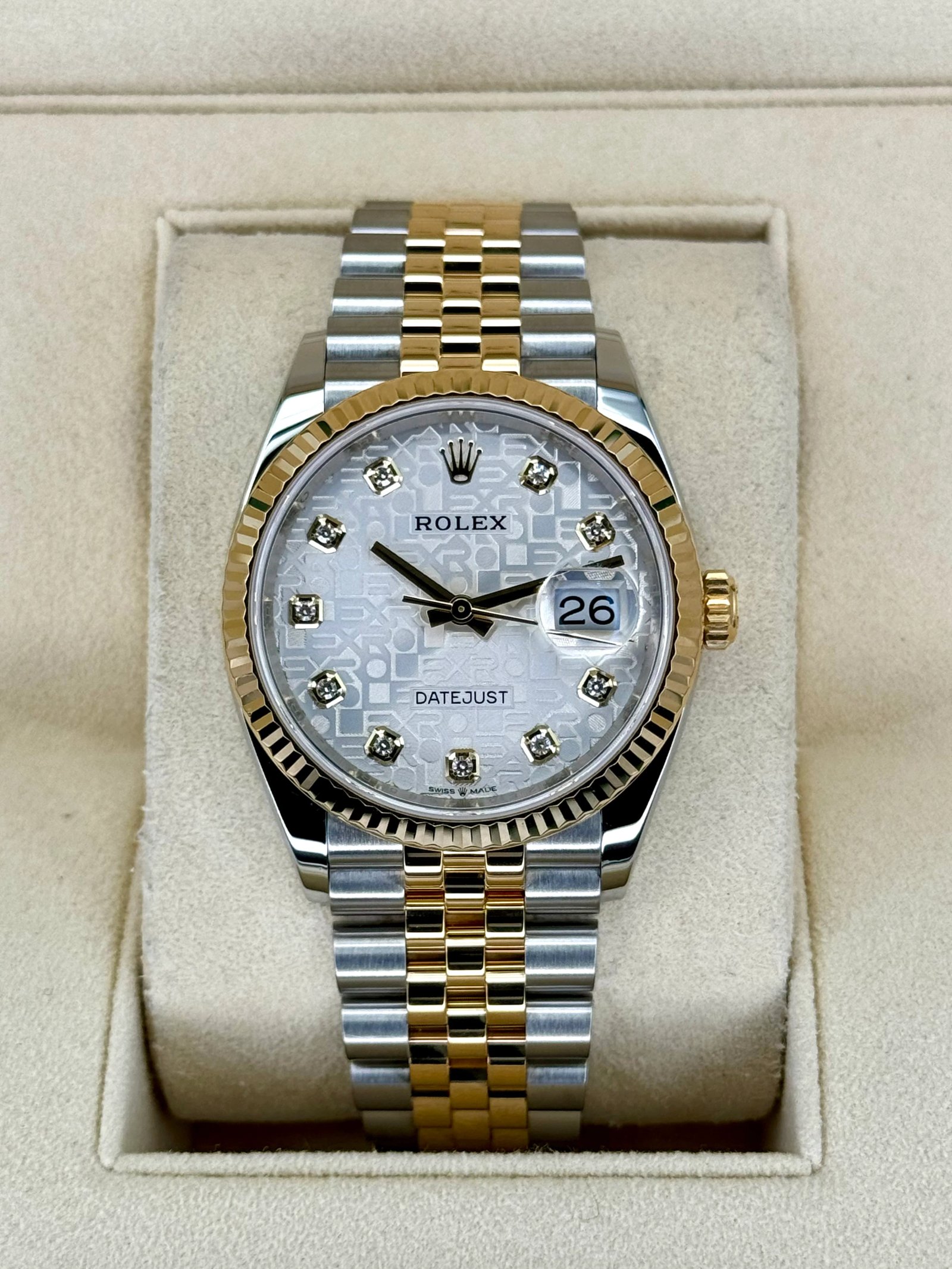 2020 Rolex Datejust 36mm 126233 Two-Tone 10 Diamond Anniversary Dial