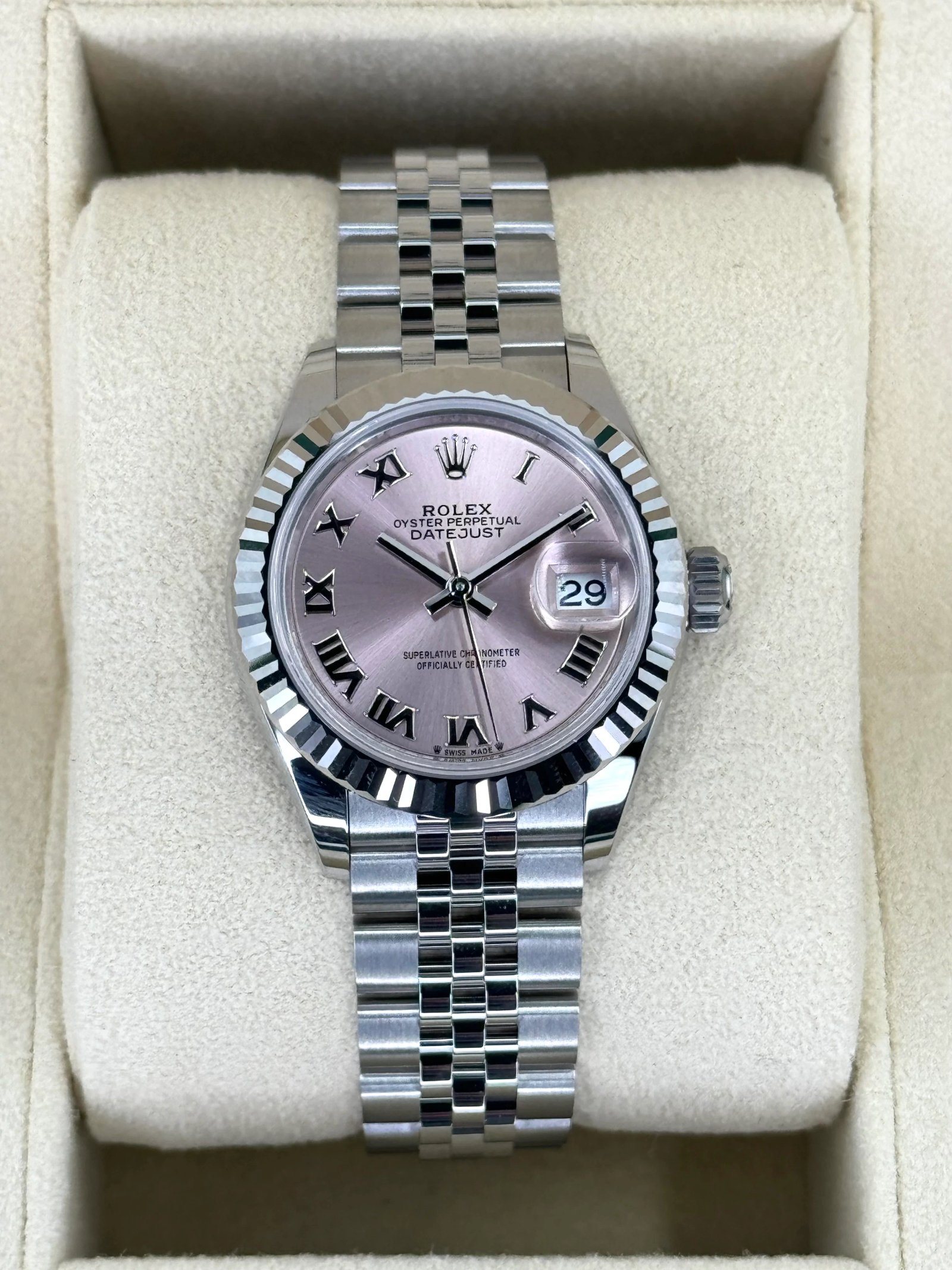 NEW 2025 Lady Datejust 28mm 279174 Stainless Steel Jubilee Pink Dial