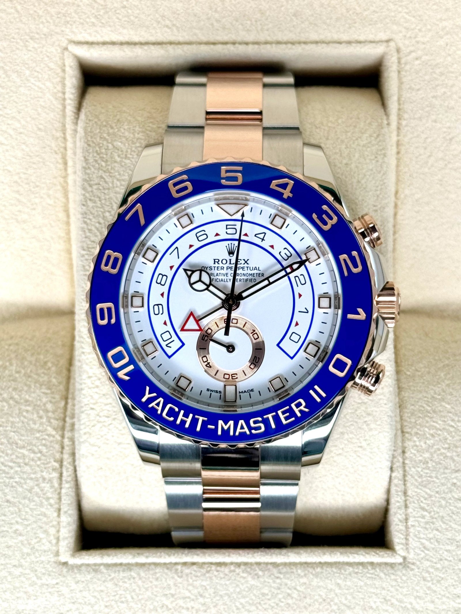 2022 Rolex Yacht-Master II 44mm 116681 Two-Tone White Dial