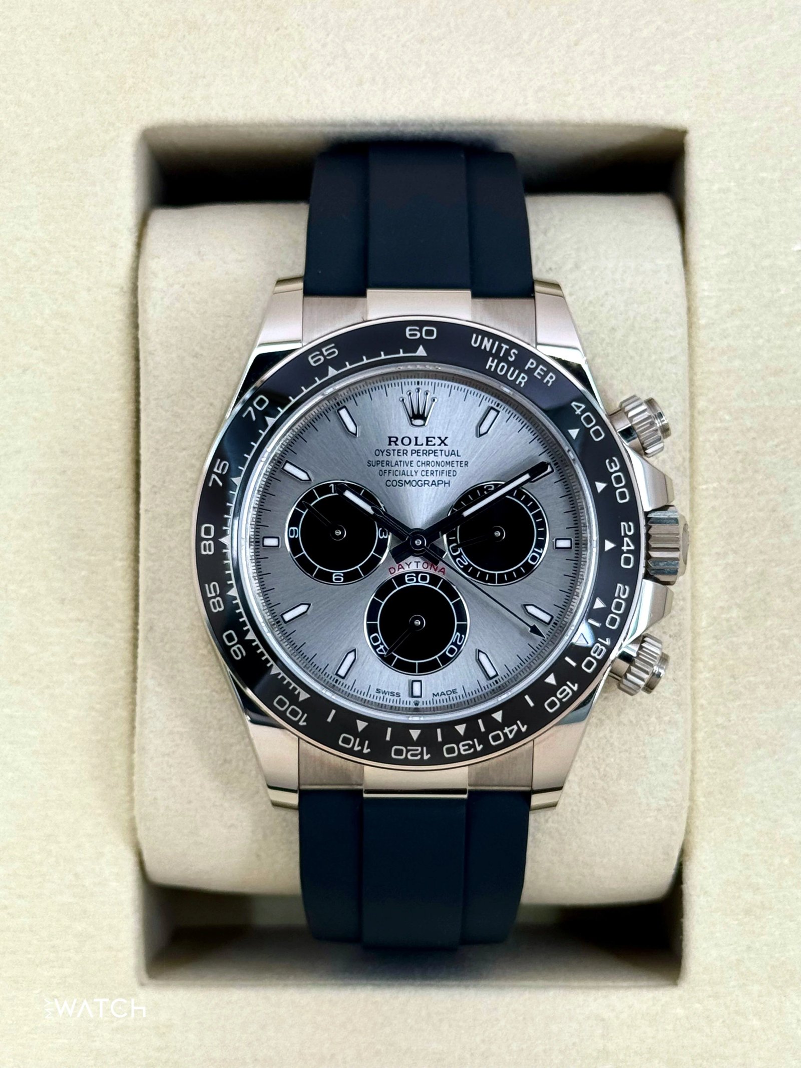 NEW 2025 Rolex Daytona 40mm 126519LN White Gold Oysterflex Silver Ghost Dial