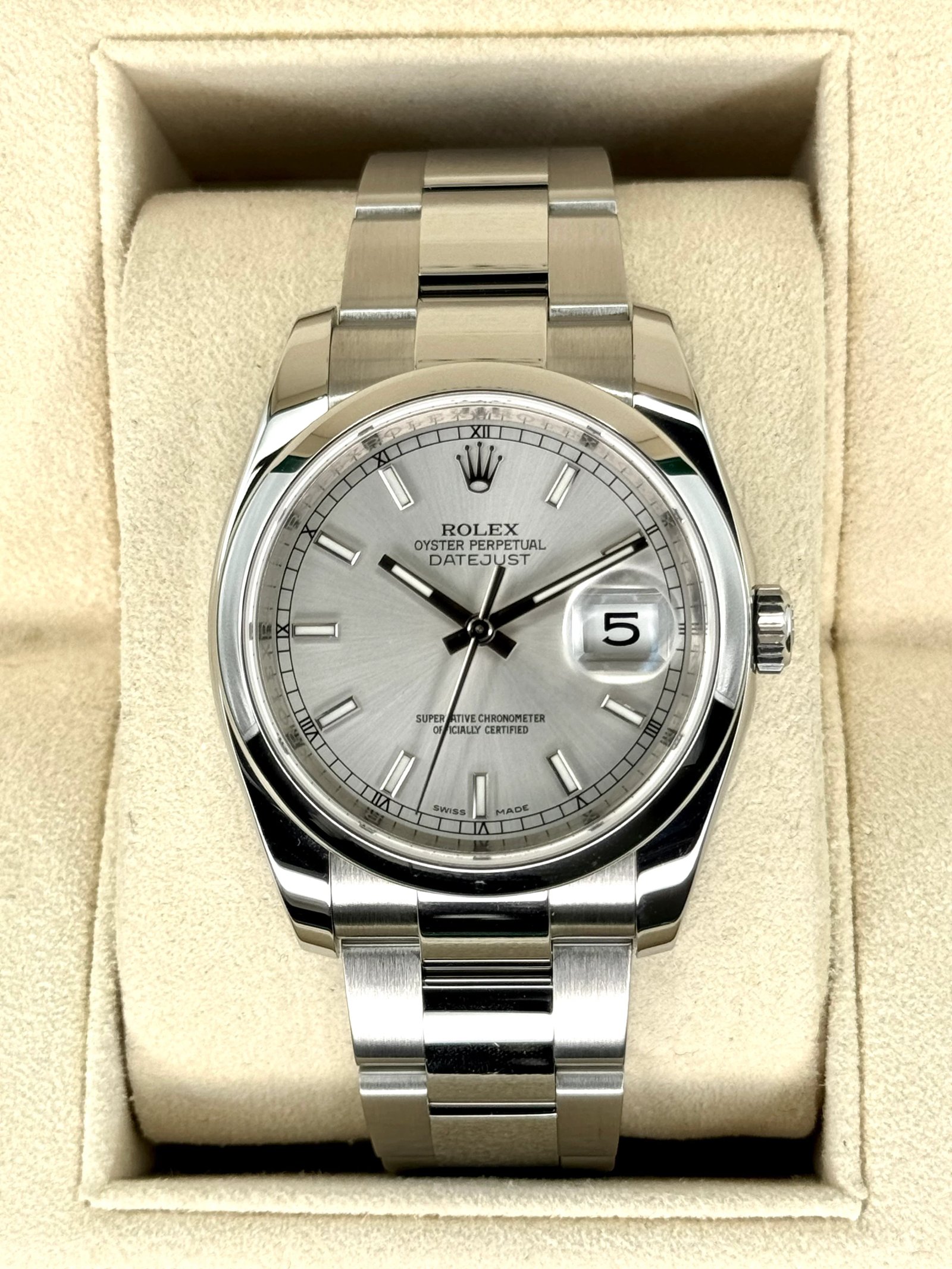 2016 Rolex Datejust 36mm 116200 Stainless Steel Oyster Silver Dial