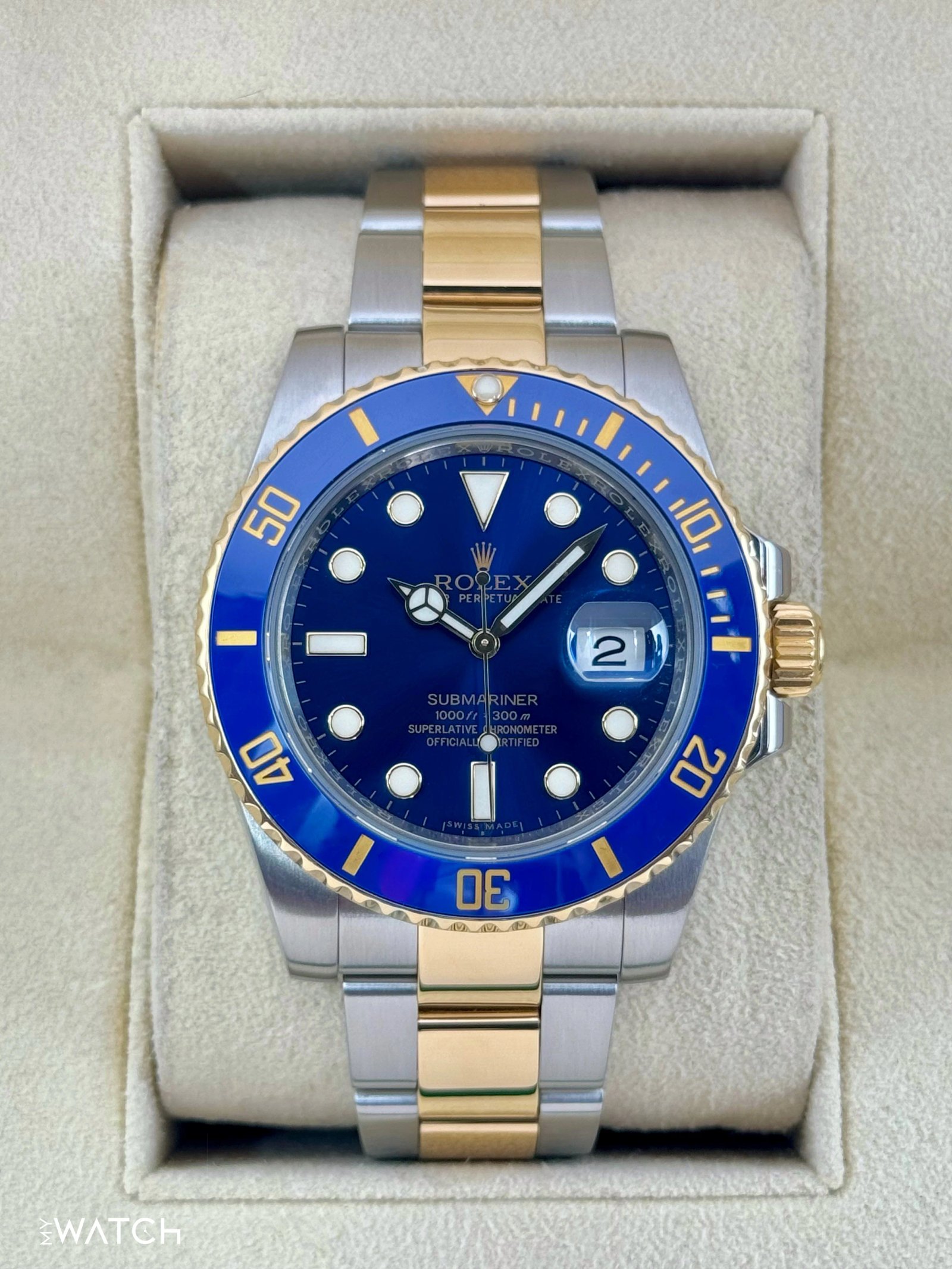 2016 Rolex Submariner "Bluesy" 40mm 116613LB Two-Tone Blue Dial