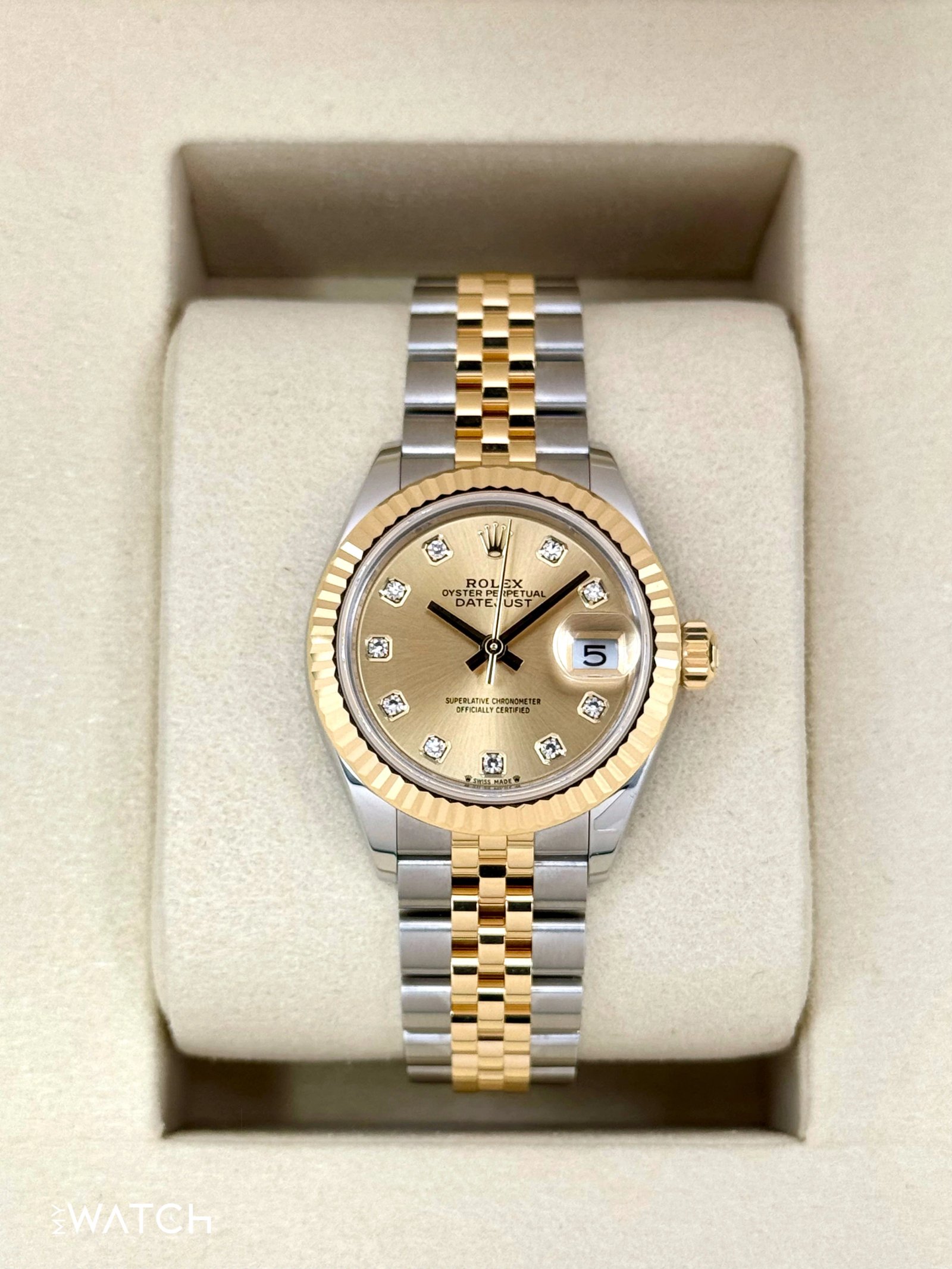 NEW 2025 Rolex Lady Datejust 28mm 279173 Jubilee Champagne Diamond Dial