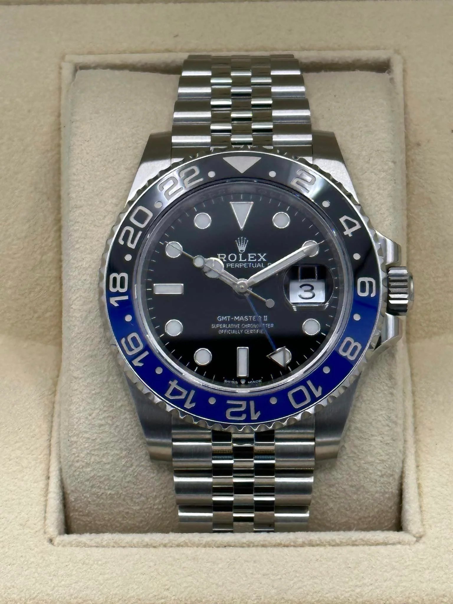 2023 Rolex GMT Master II "Batgirl" 40mm 126710BLNR Jubilee Black Dial