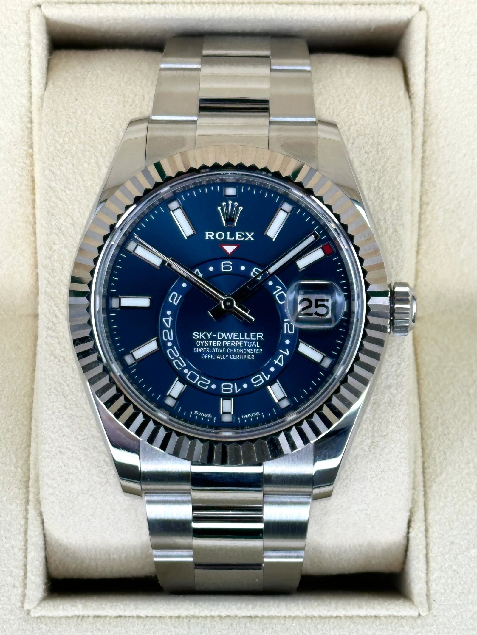 2022 Sky-Dweller 42mm 326934 Stainless Steel Oyster Blue Dial