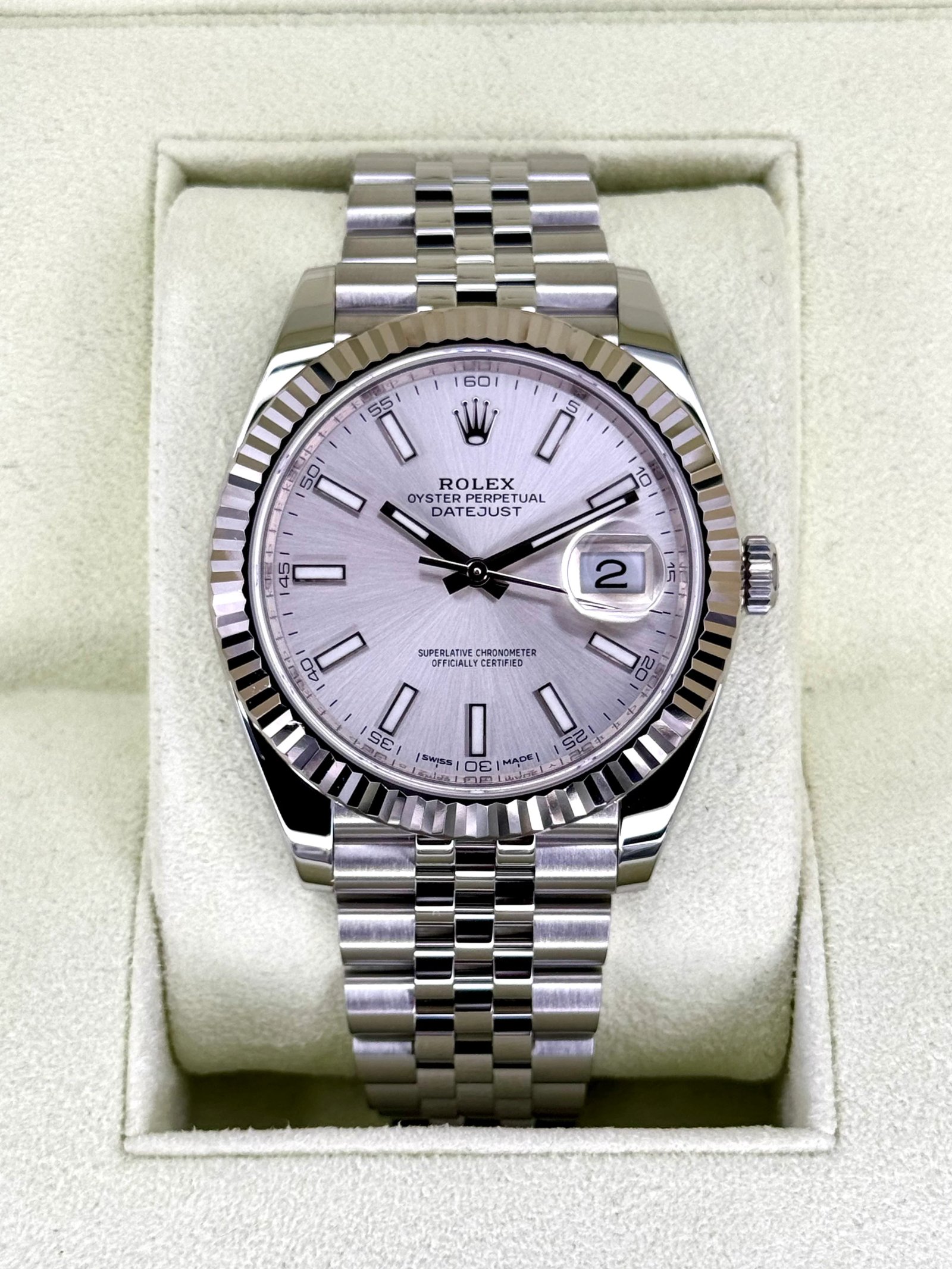 2017 Rolex Datejust 41mm 126334 Stainless Steel Jubilee Silver Dial