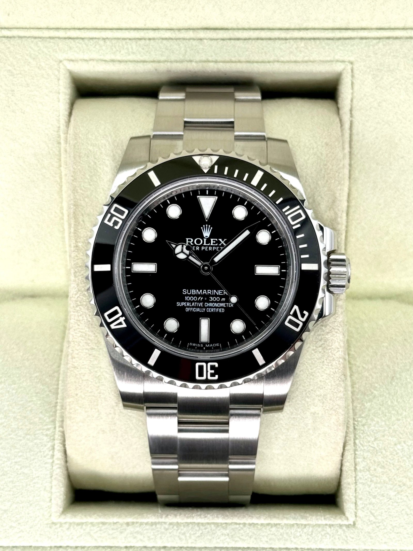 2014 Rolex Submariner 40mm 114060 Stainless Steel Black Dial