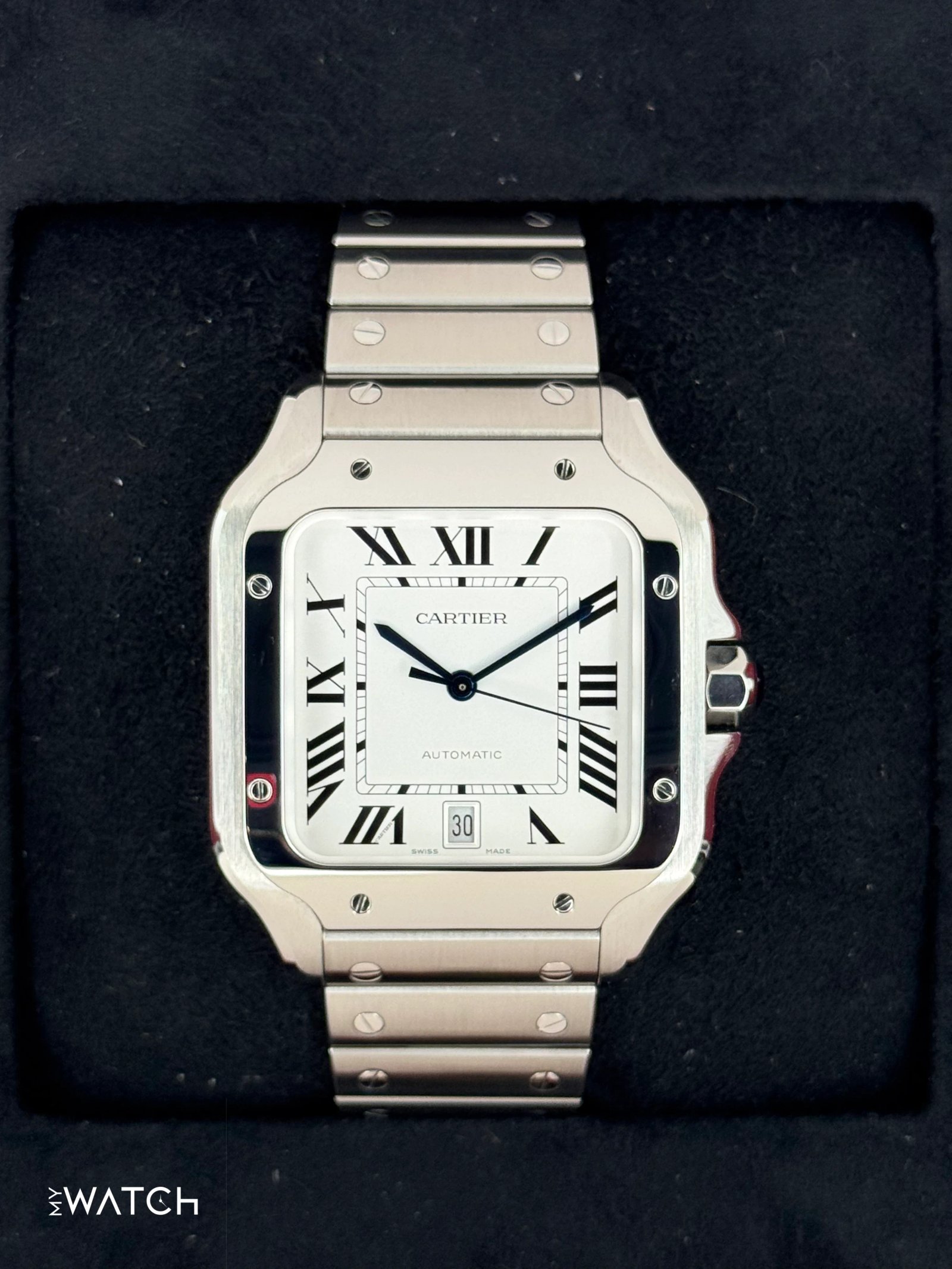 2023 Santos De Cartier 39.8mm WSSA0018 Stainless Steel White Dial