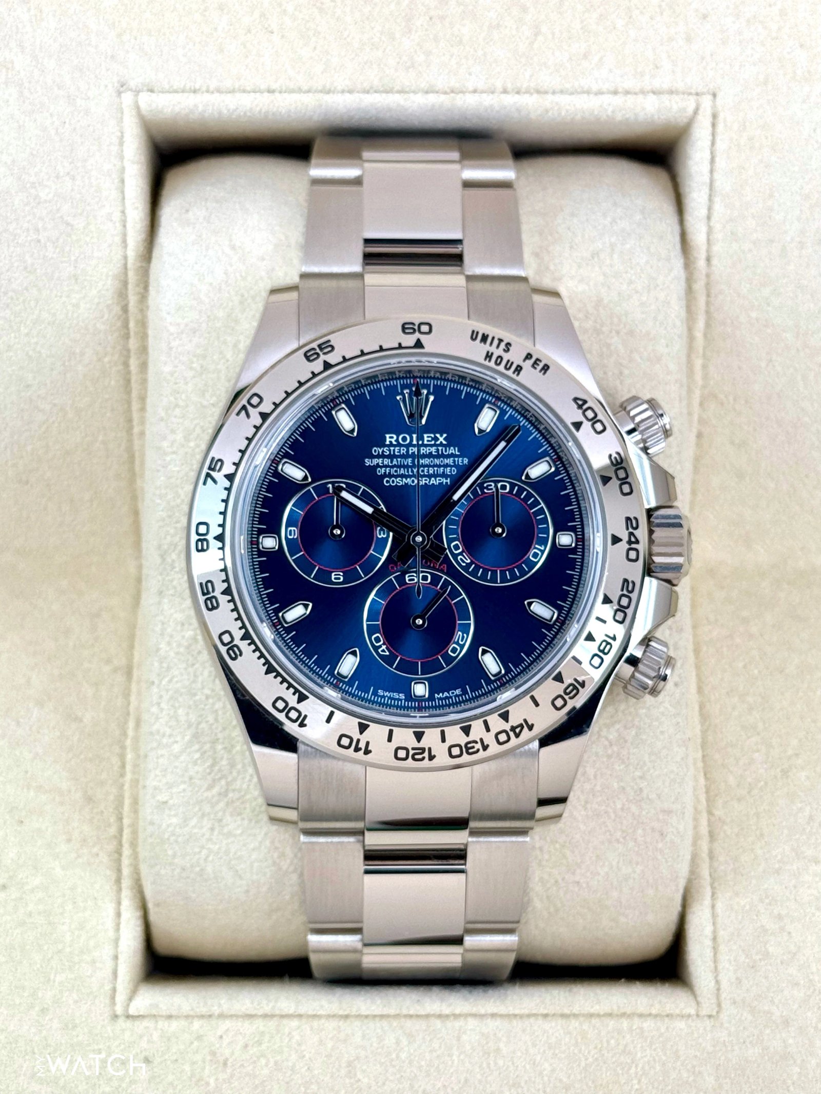 2021 Rolex Daytona 40mm 116509 White Gold Blue Dial