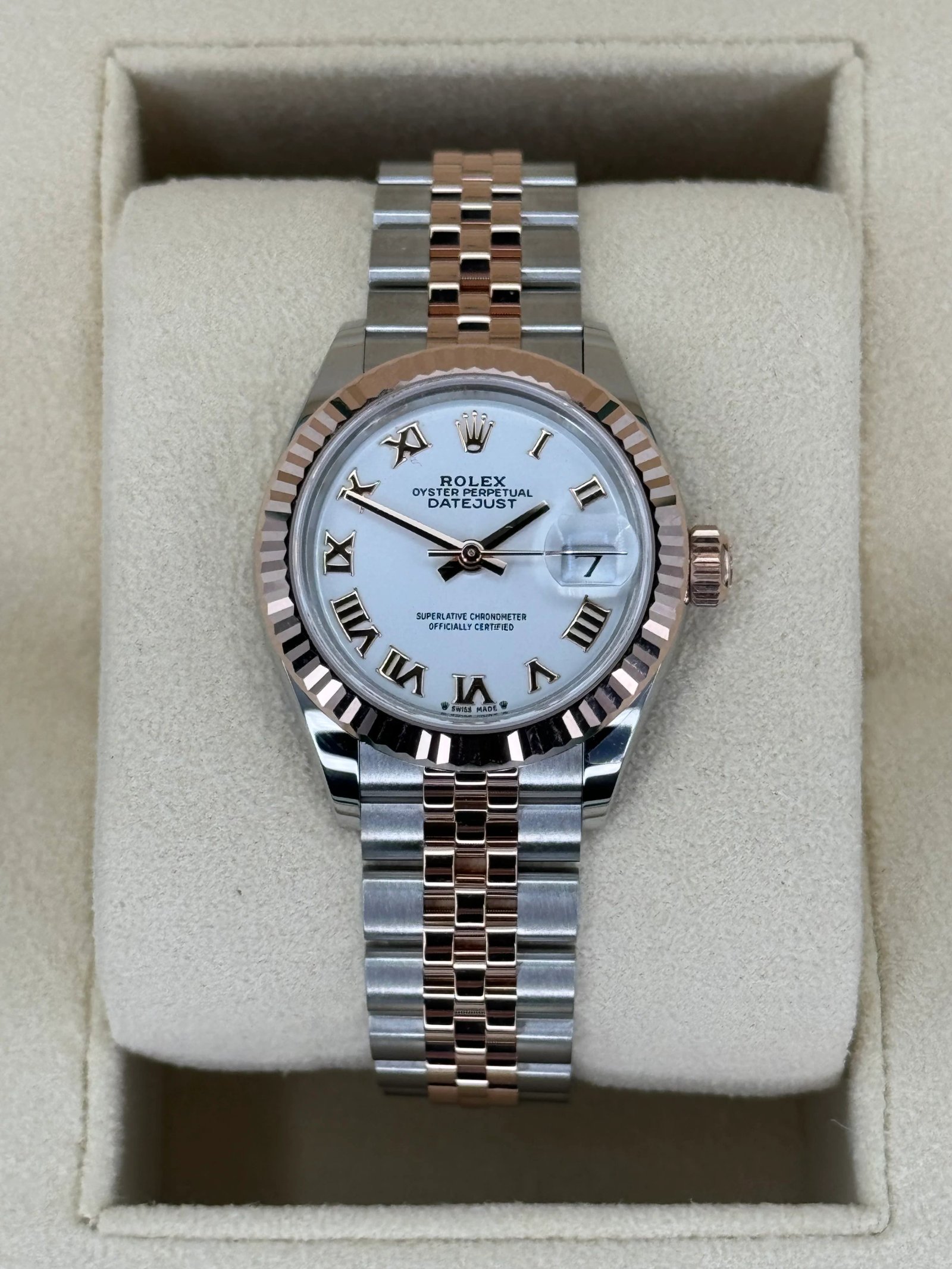 NEW 2023 Rolex Lady-Datejust 28mm 279171 Two-Tone Jubilee White Dial