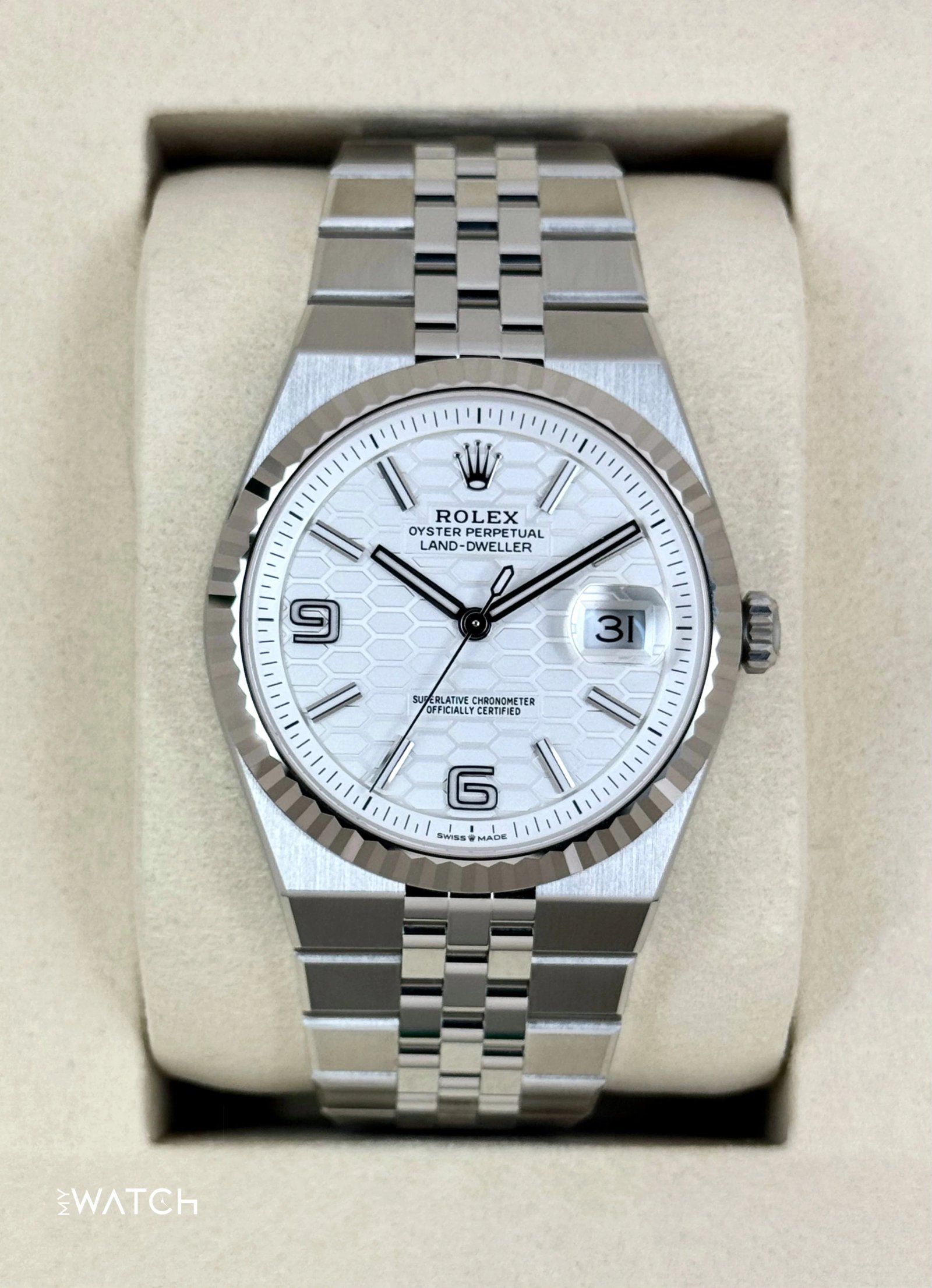 NEW 2025 Rolex Land-Dweller 40mm 127334 Stainless Steel Jubilee White Dial