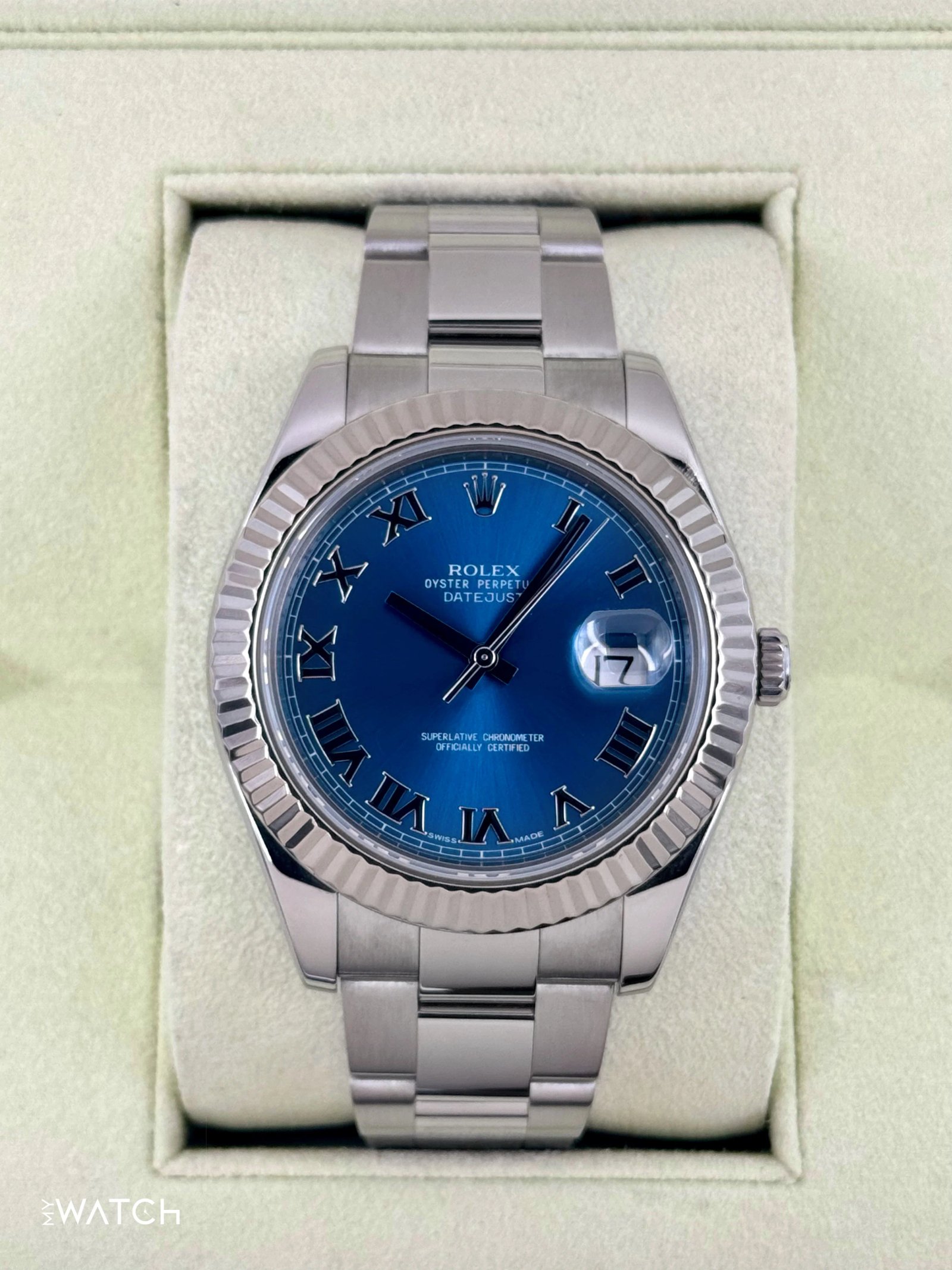 2010 Rolex Datejust II 41mm 116334 Stainless Steel Oyster Blue Dial