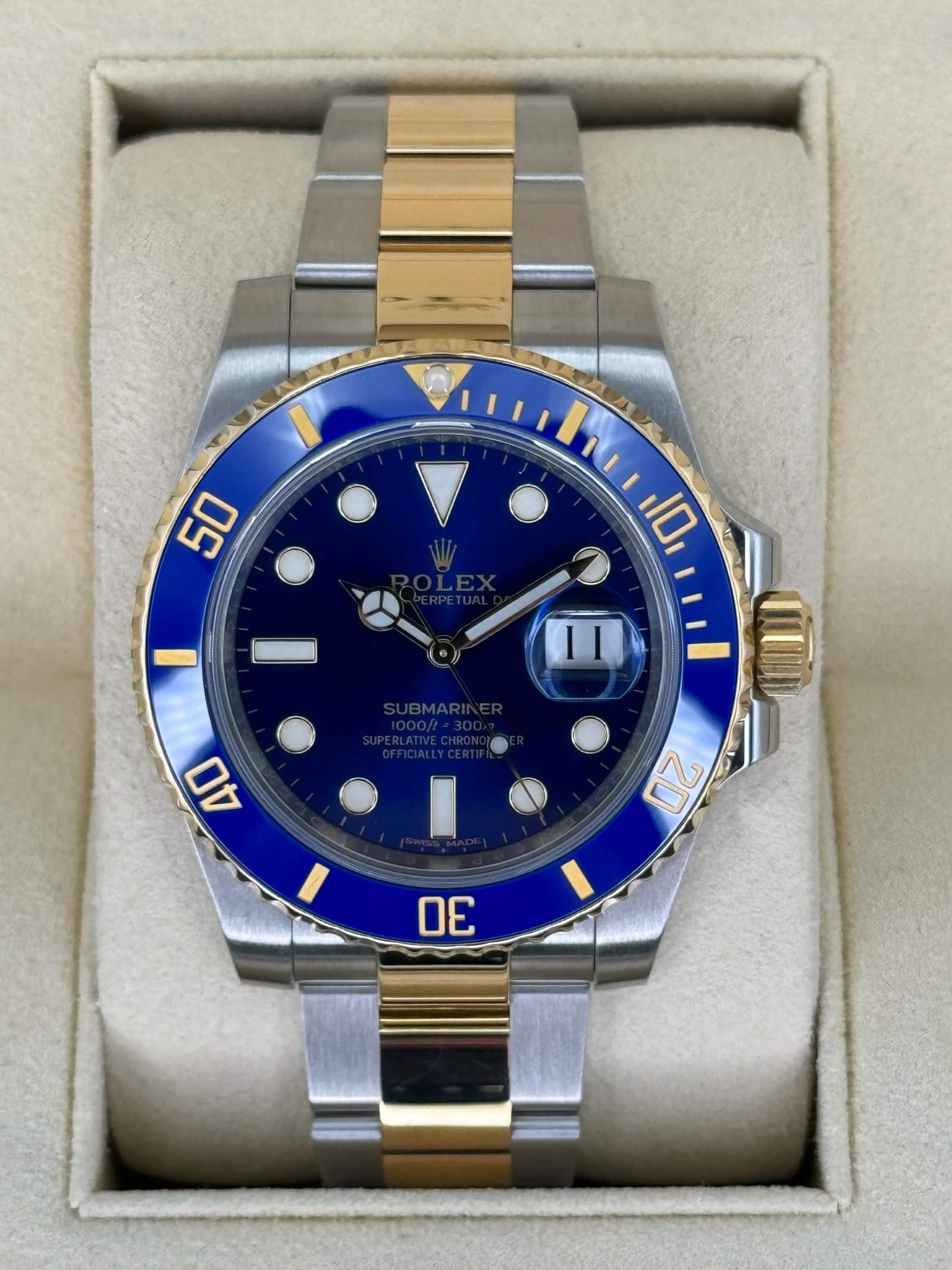 2017 Rolex Submariner "Bluesy" 40mm 116613LB Two-Tone Blue Dial