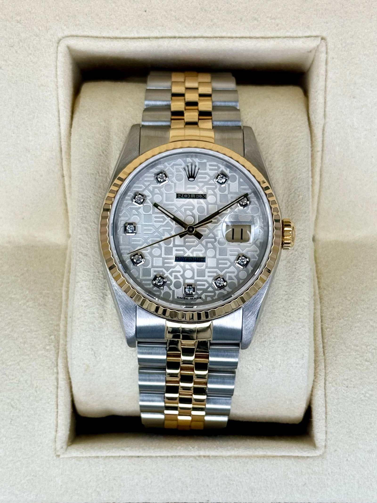 1992 Rolex Datejust 36mm 16233 Two-Tone 10 Diamond Anniversary Dial