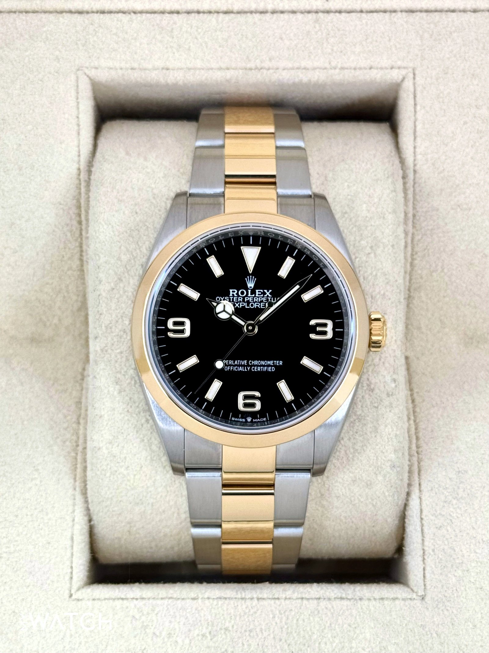 2021 Rolex Explorer 36mm 124273 Two-Tone Black Dial