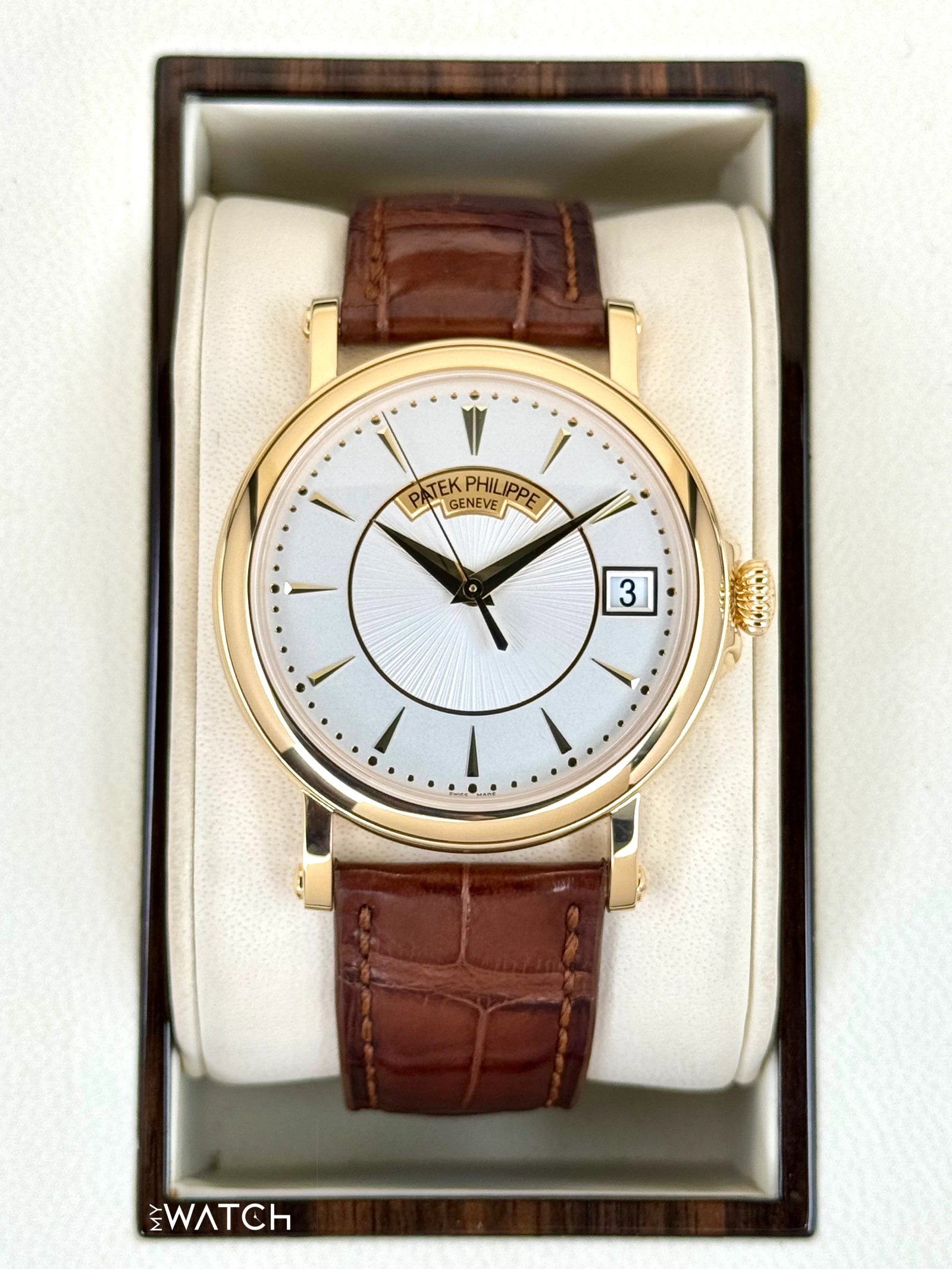 2013 Patek Philippe Calatrava 38mm 5153J Yellow Gold Silver Dial