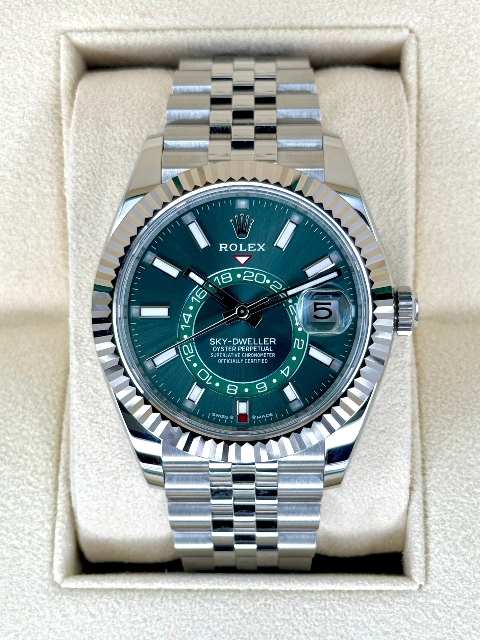 NEW 2025 Rolex Sky-Dweller 42mm 336934 Jubilee Green Dial