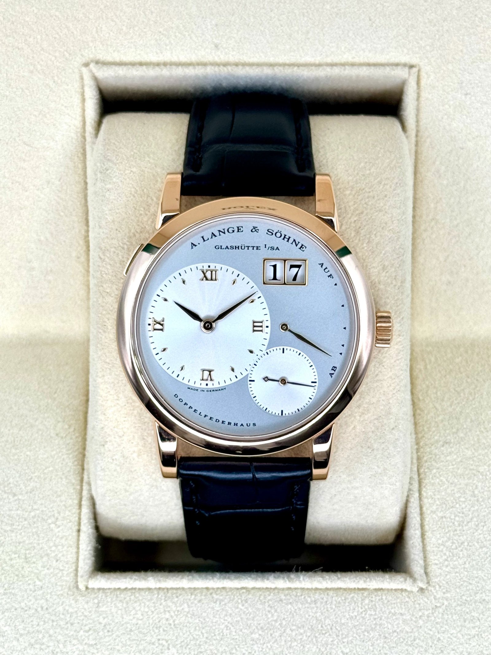 2000 A Longe & Shone Lange 1 38.5mm 101.032 Rose Gold Silver Dial
