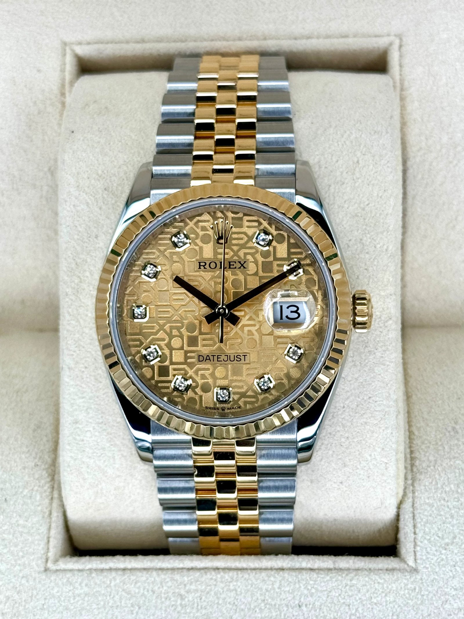 2019 Datejust 36mm 126233 Two-Tone Jubilee 10 Diamond Anniversary Dial