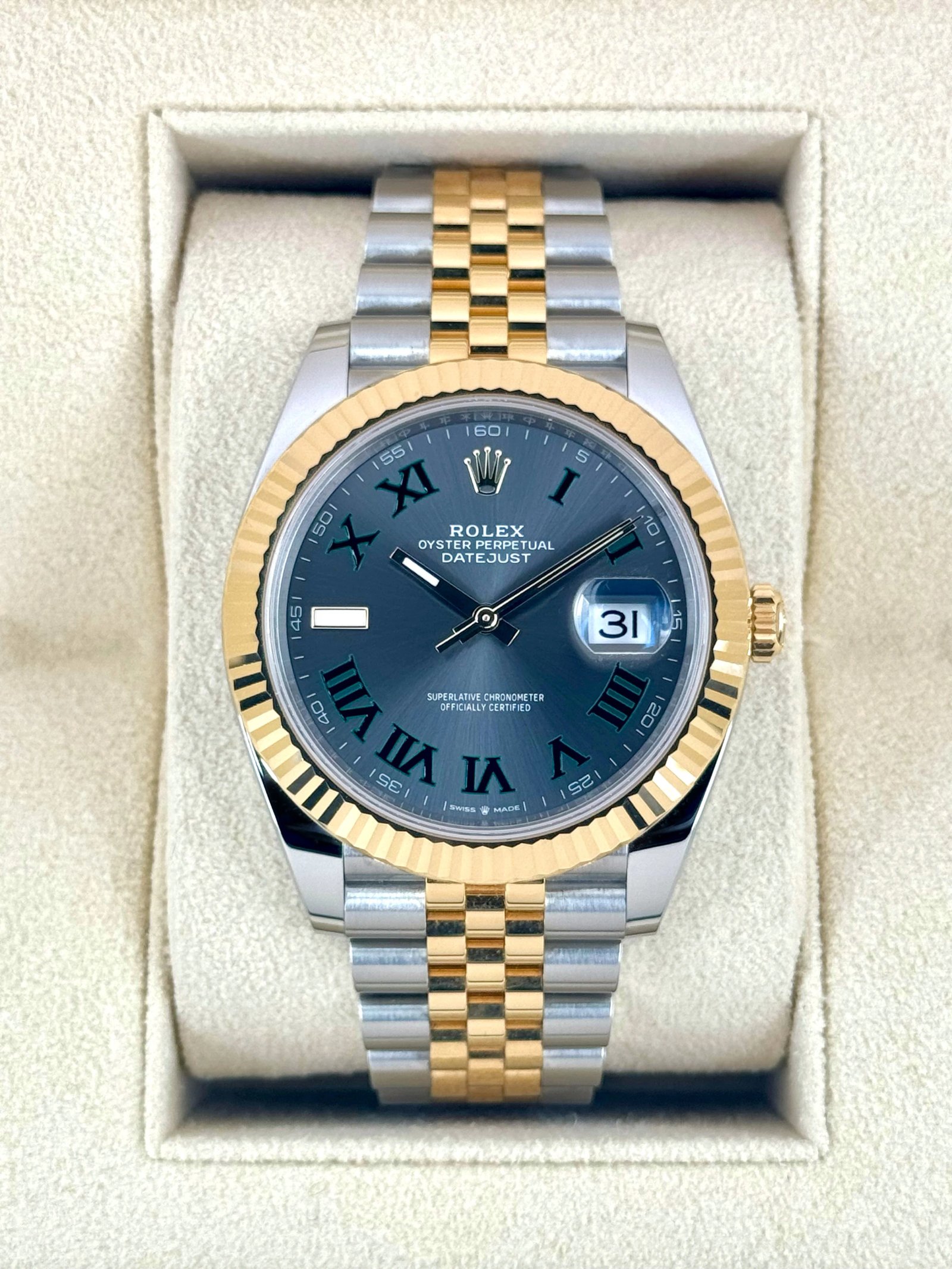 2024 Rolex Datejust 41mm 126333 Two-Tone Jubilee Wimbledon Dial