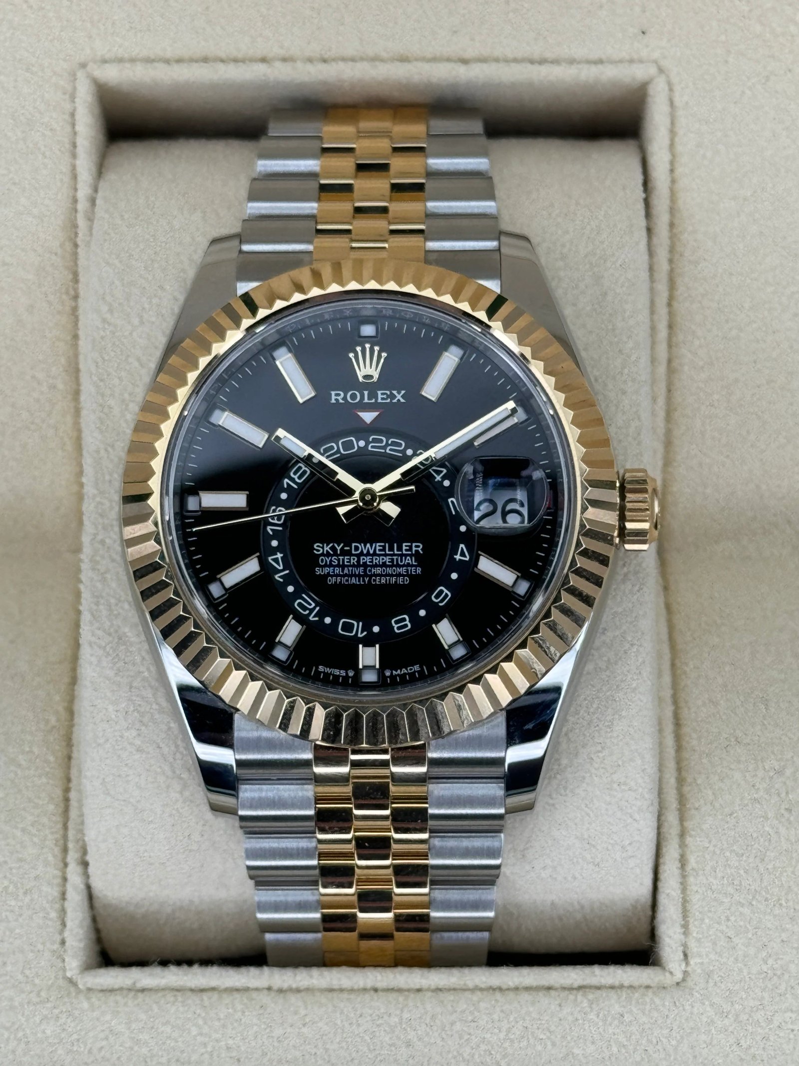 NEW 2024 Rolex Sky-Dweller 42mm 336933 Two-Tone Jubilee Black Dial