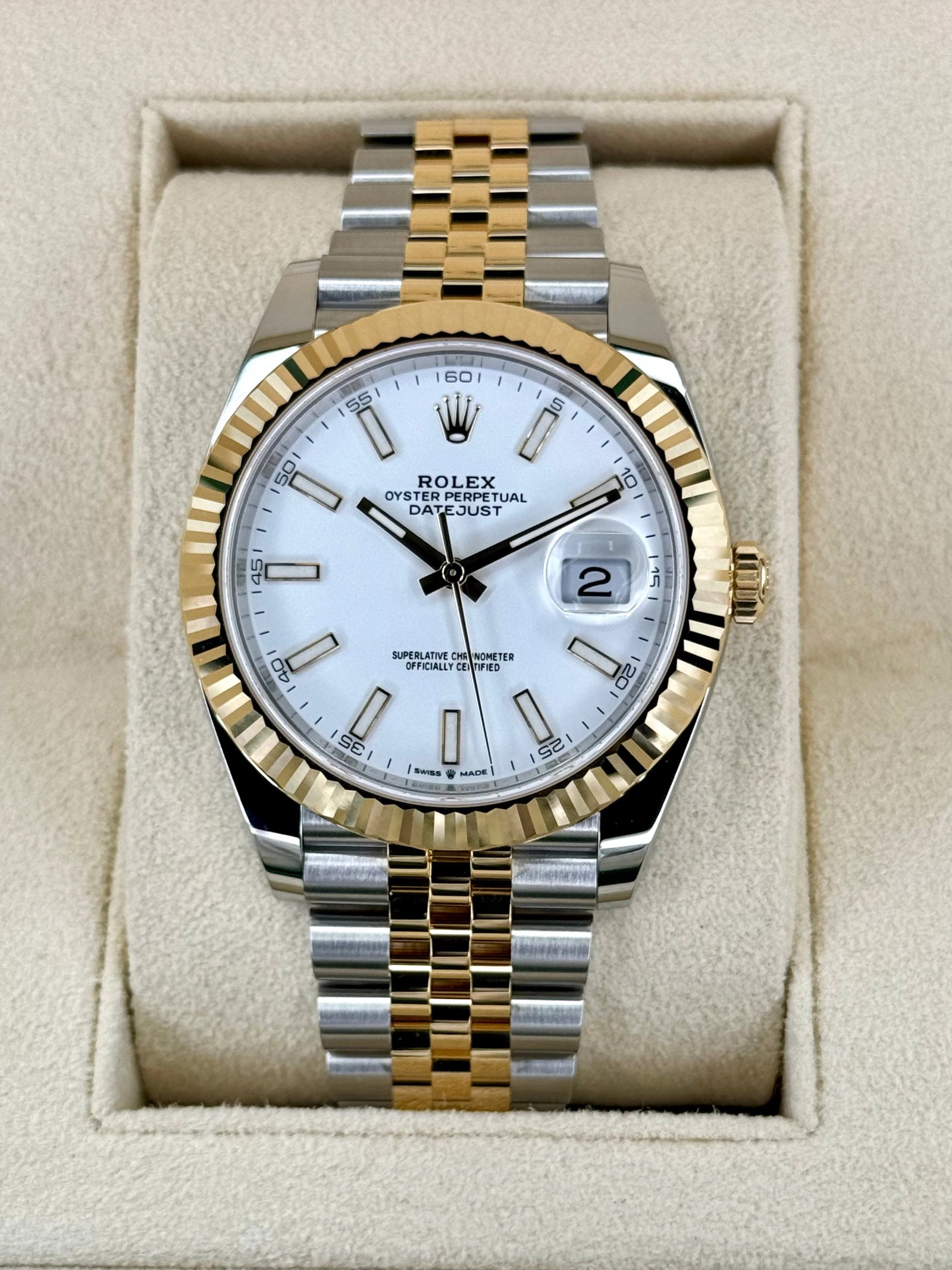 NEW 2025 Rolex Datejust 41mm 126333 Two-Tone Jubilee White Dial