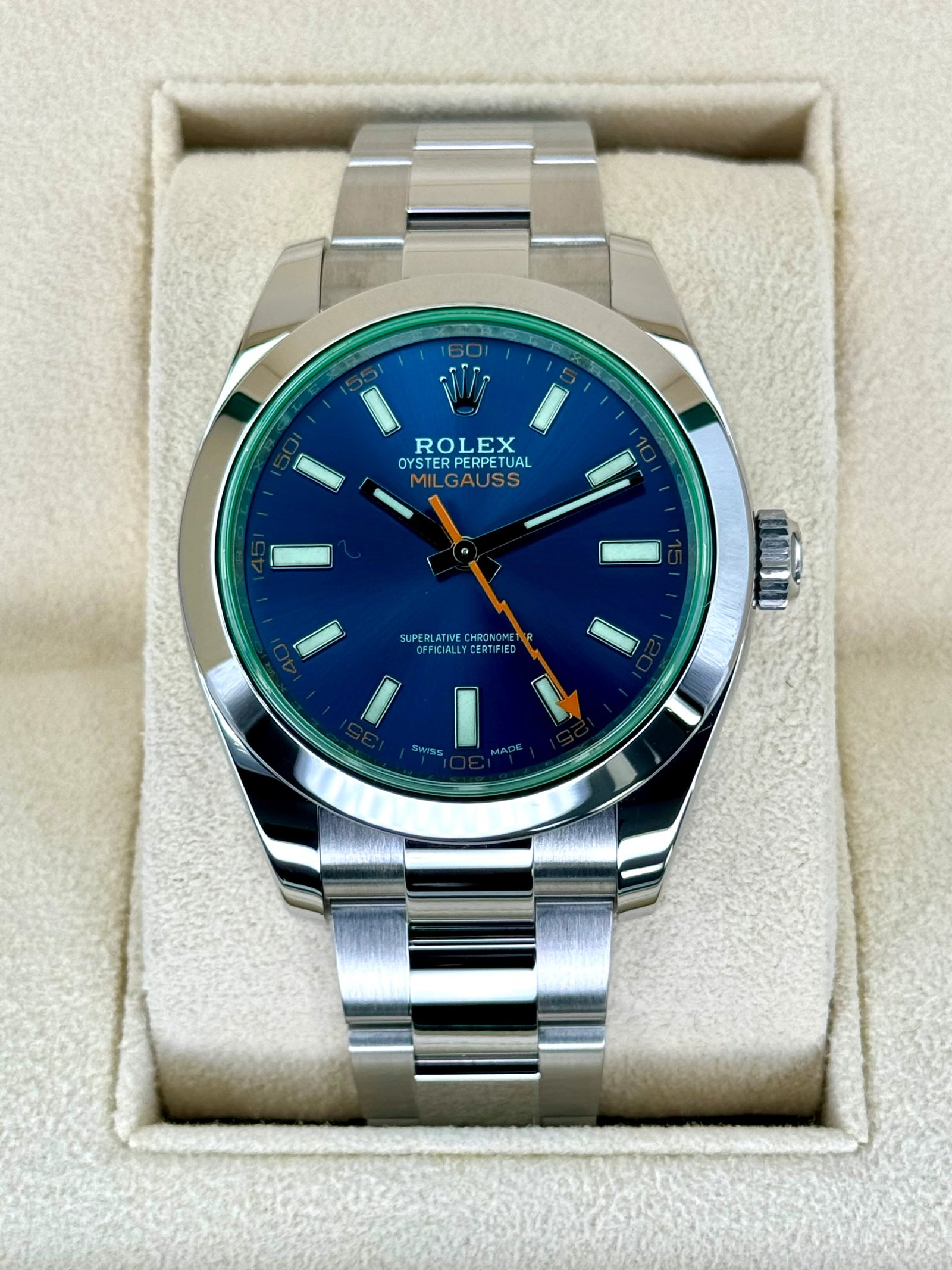 2023 Rolex Milgauss 40mm 116400GV Stainless Steel Blue Dial