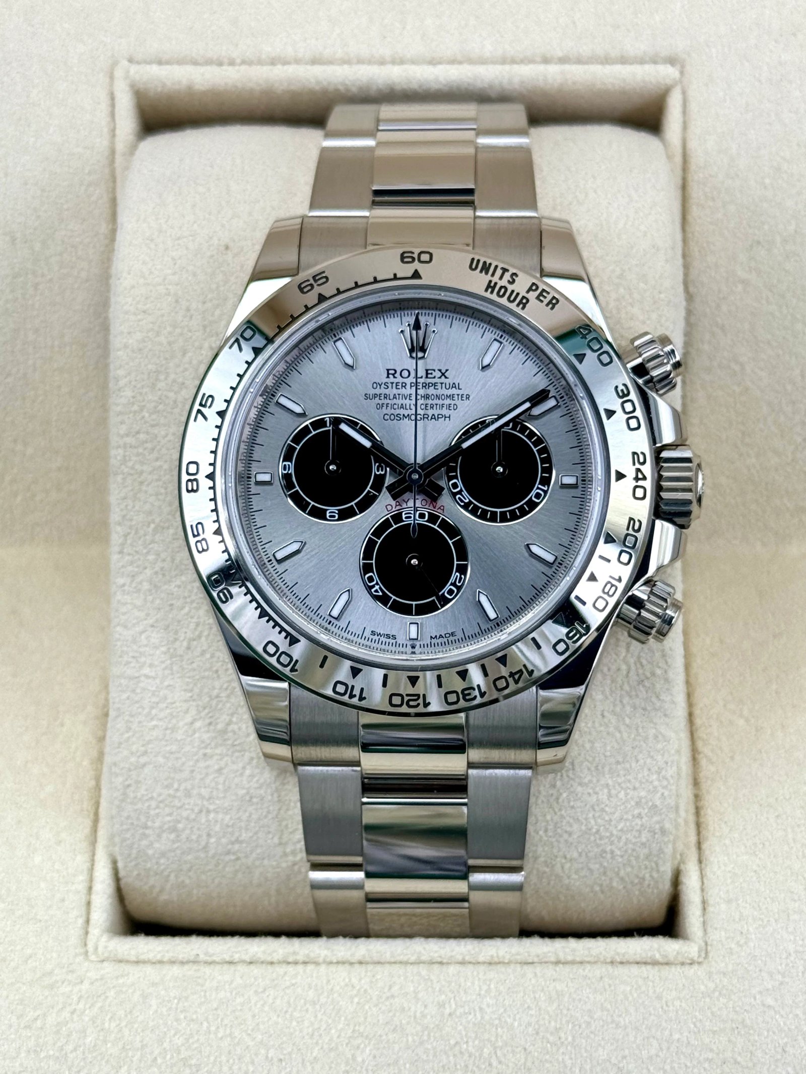 NEW 2025 Rolex Daytona 40mm 126509 White Gold Silver Ghost Dial