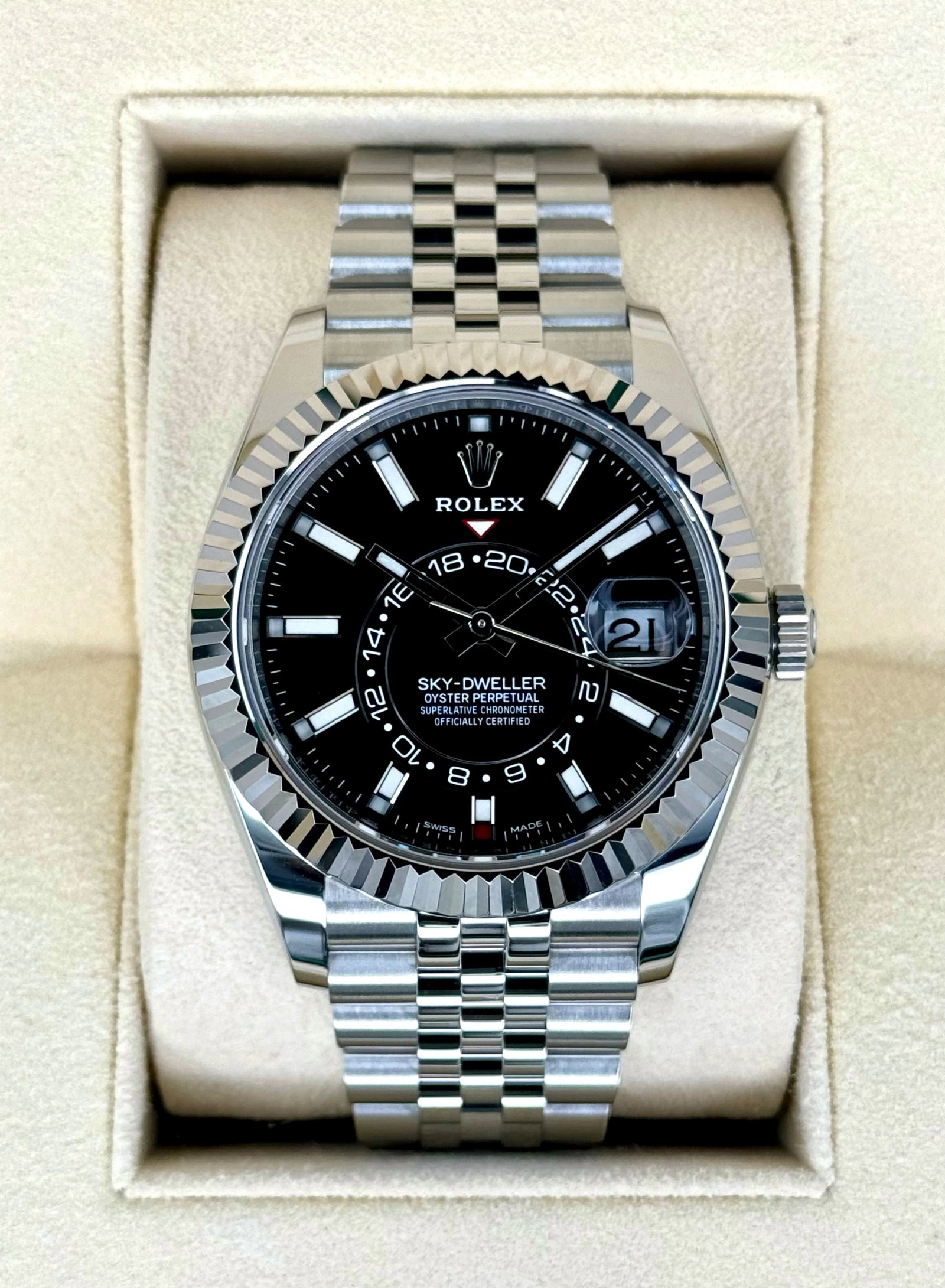 2021 Rolex Sky-Dweller 42mm 326934 Jubilee Black Dial