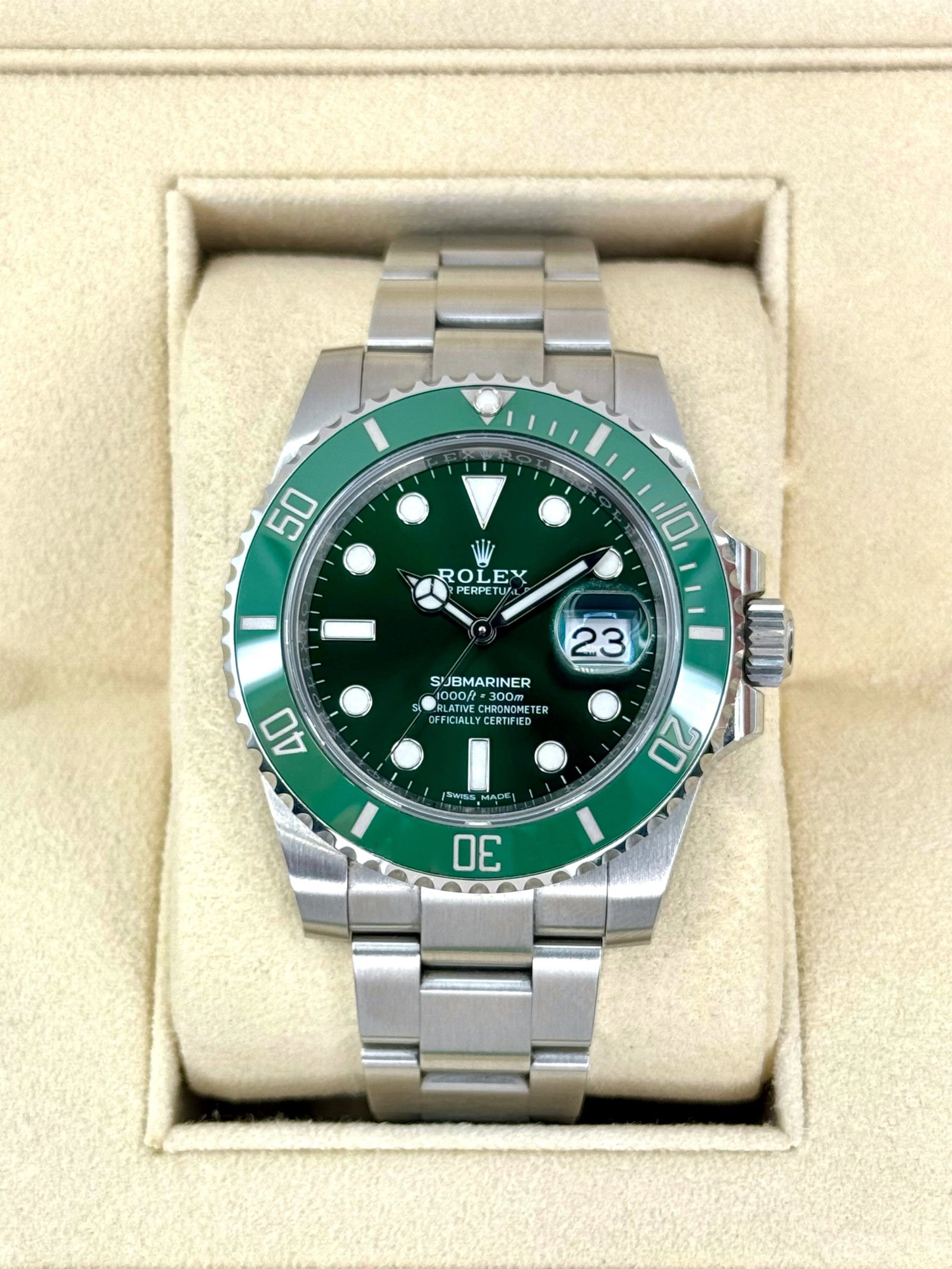 2019 Rolex Submariner “Hulk” 40mm 116610LV Green Dial