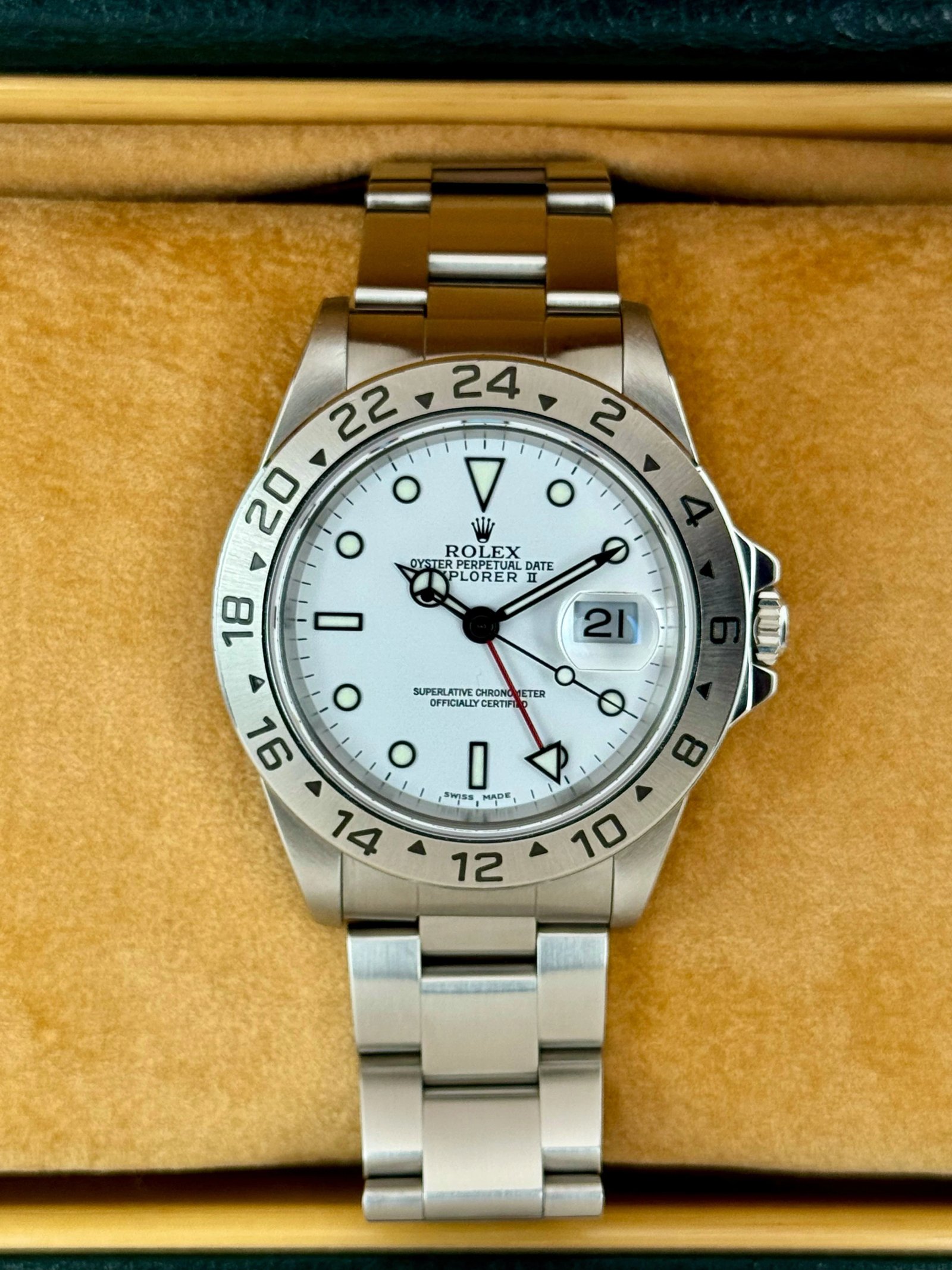 2000 Rolex Explorer II 40mm 16570 Stainless Steel Polar White Dial